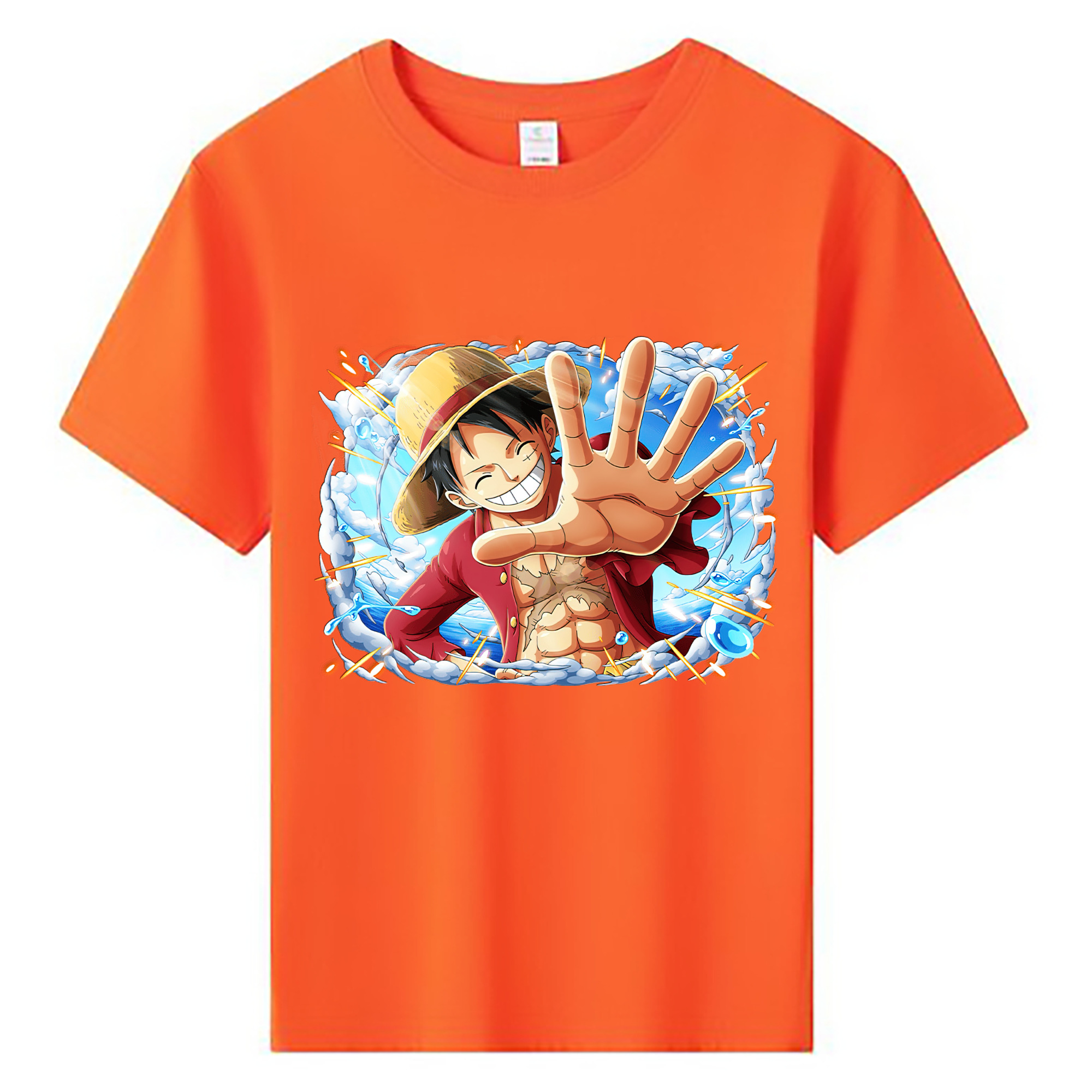 ワンピース モンキー・D・ルフィ ONE PIECE Monkey D. Luffy 綿100％キッズTシャツ（フロントプリント）
