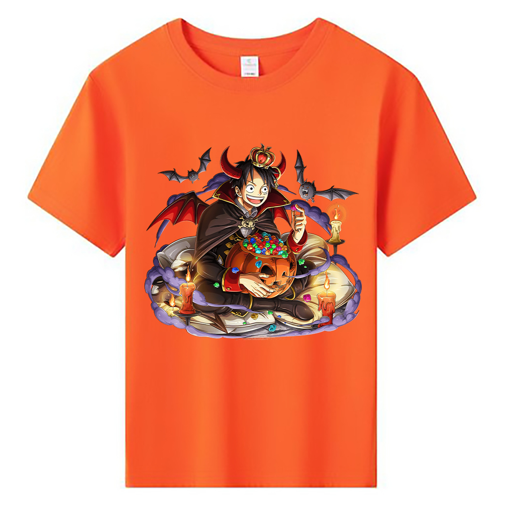 ワンピース モンキー・D・ルフィ ONE PIECE Monkey D. Luffy 綿100％キッズTシャツ（フロントプリント）
