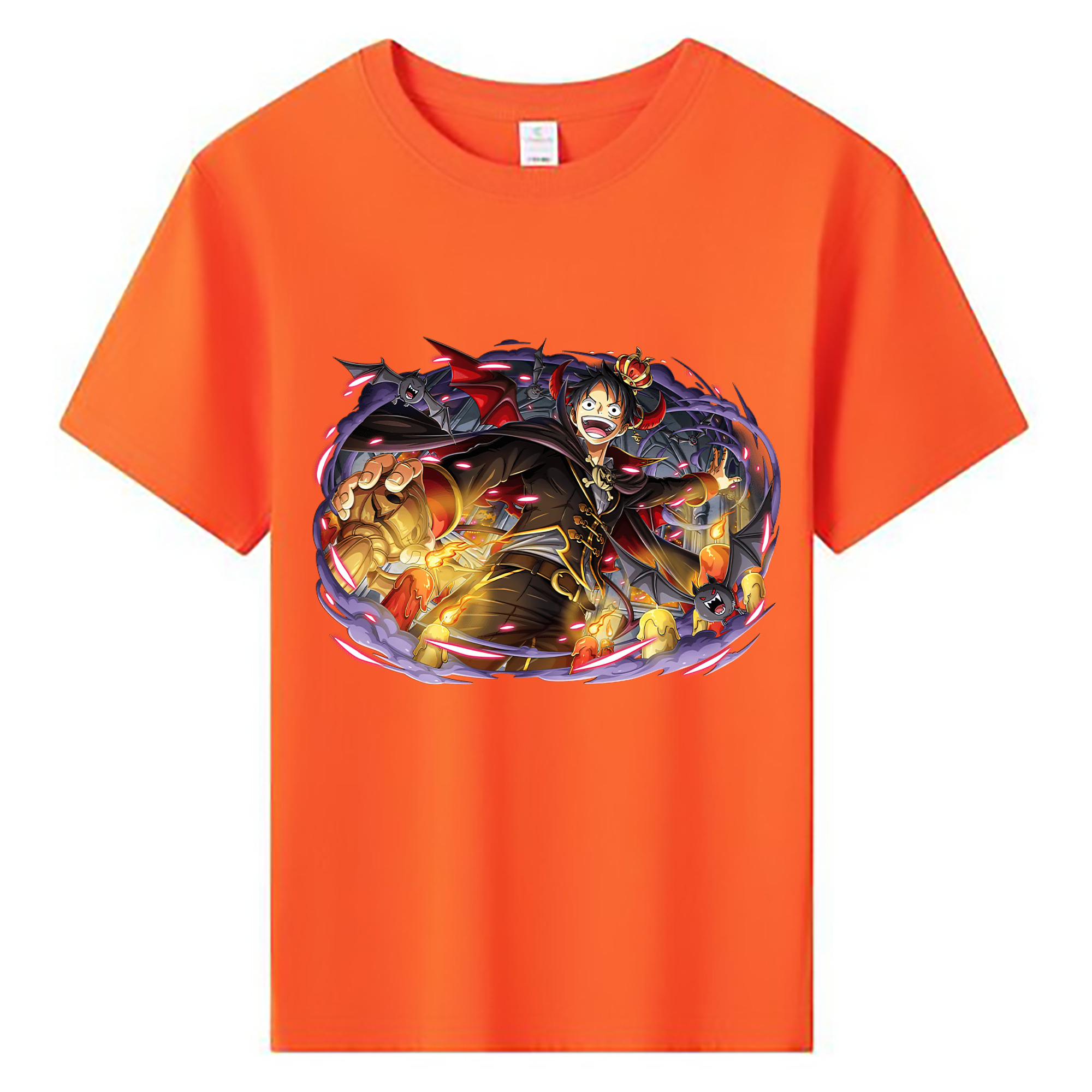 ワンピース モンキー・D・ルフィ ONE PIECE Monkey D. Luffy 綿100％キッズTシャツ（フロントプリント）