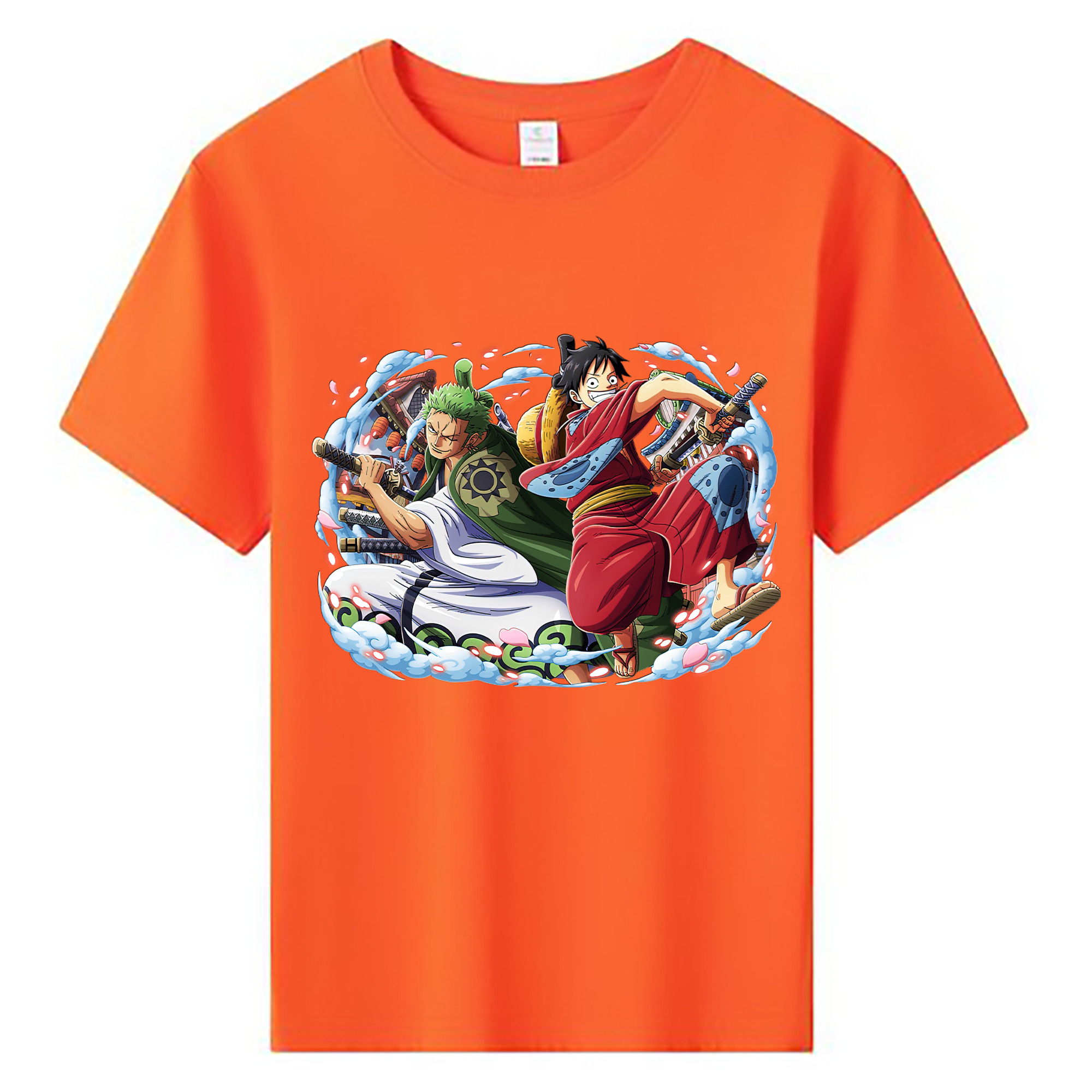 ワンピース モンキー・D・ルフィ ONE PIECE Monkey D. Luffy 綿100％キッズTシャツ（フロントプリント）