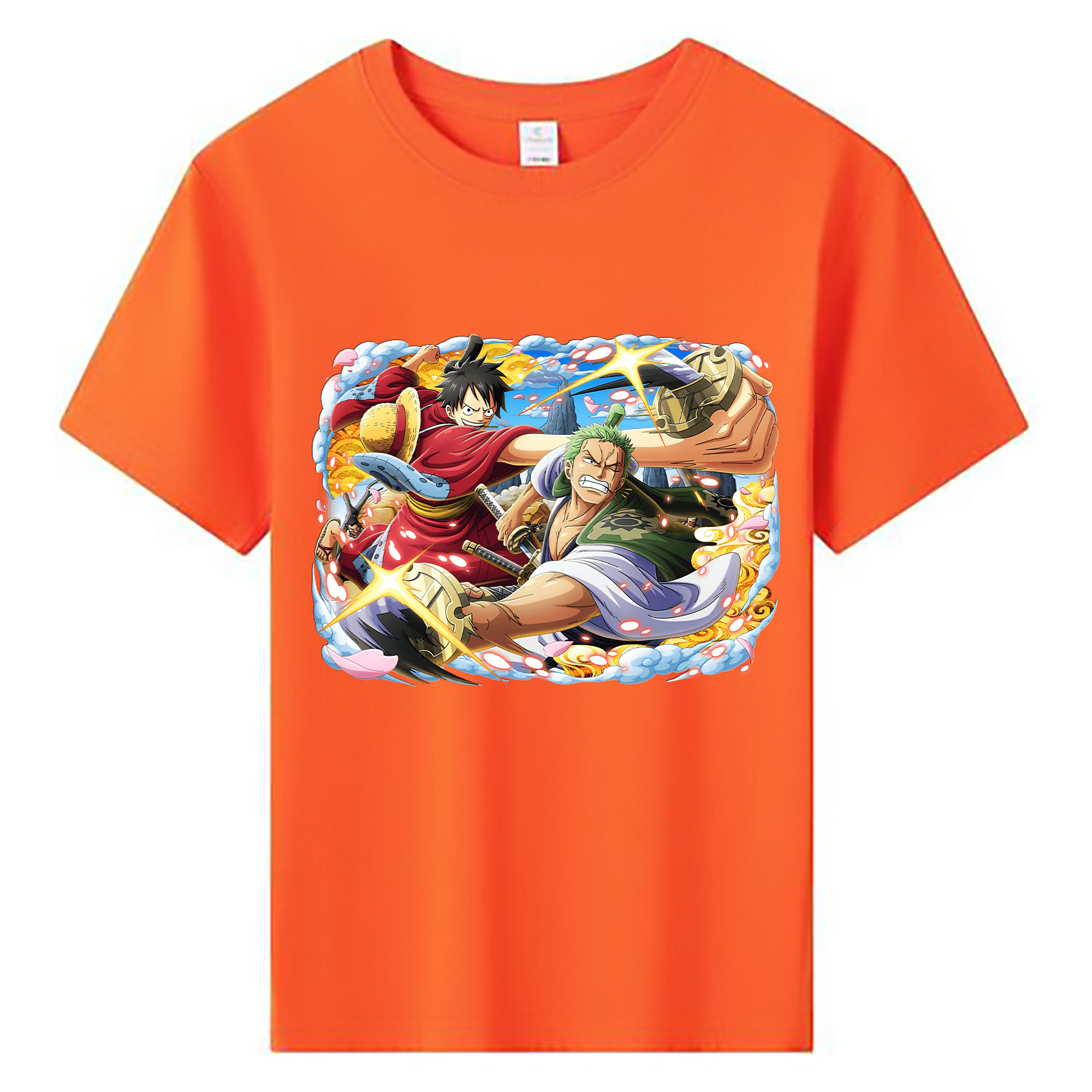 ワンピース モンキー・D・ルフィ ONE PIECE Monkey D. Luffy 綿100％キッズTシャツ（フロントプリント）