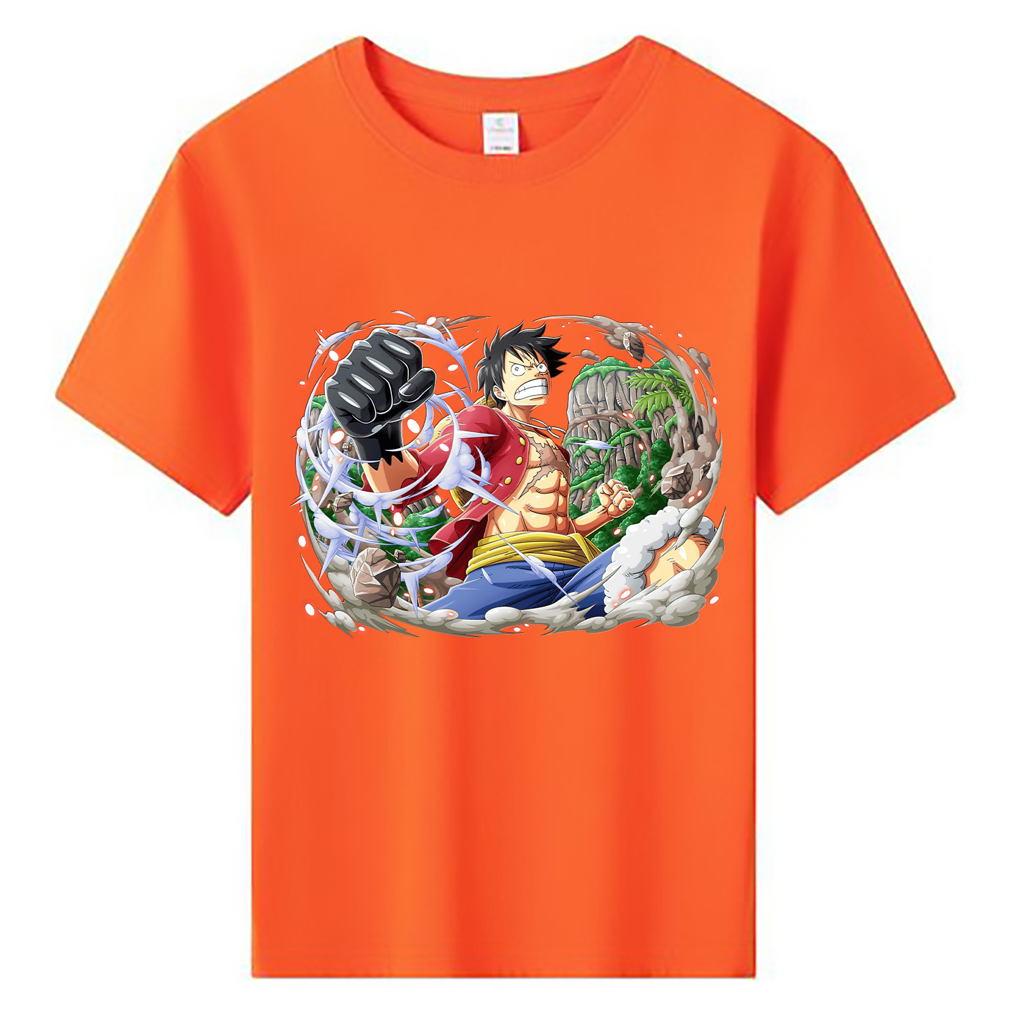 ワンピース モンキー・D・ルフィ ONE PIECE Monkey D. Luffy 綿100％キッズTシャツ（フロントプリント）
