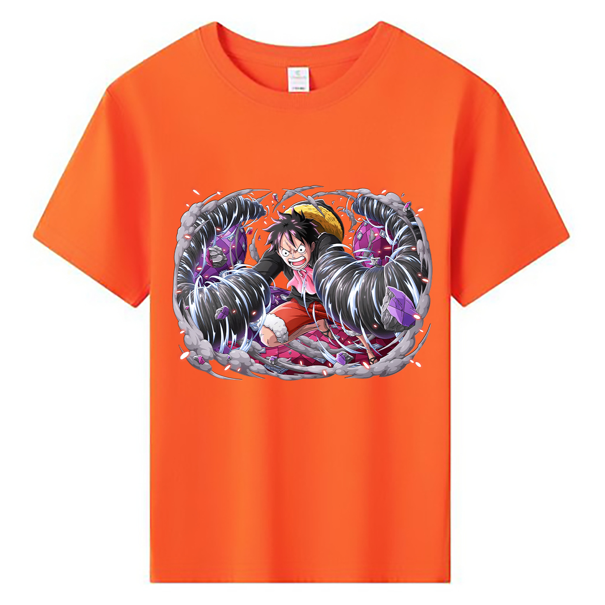 ワンピース モンキー・D・ルフィ ONE PIECE Monkey D. Luffy 綿100％キッズTシャツ（フロントプリント）