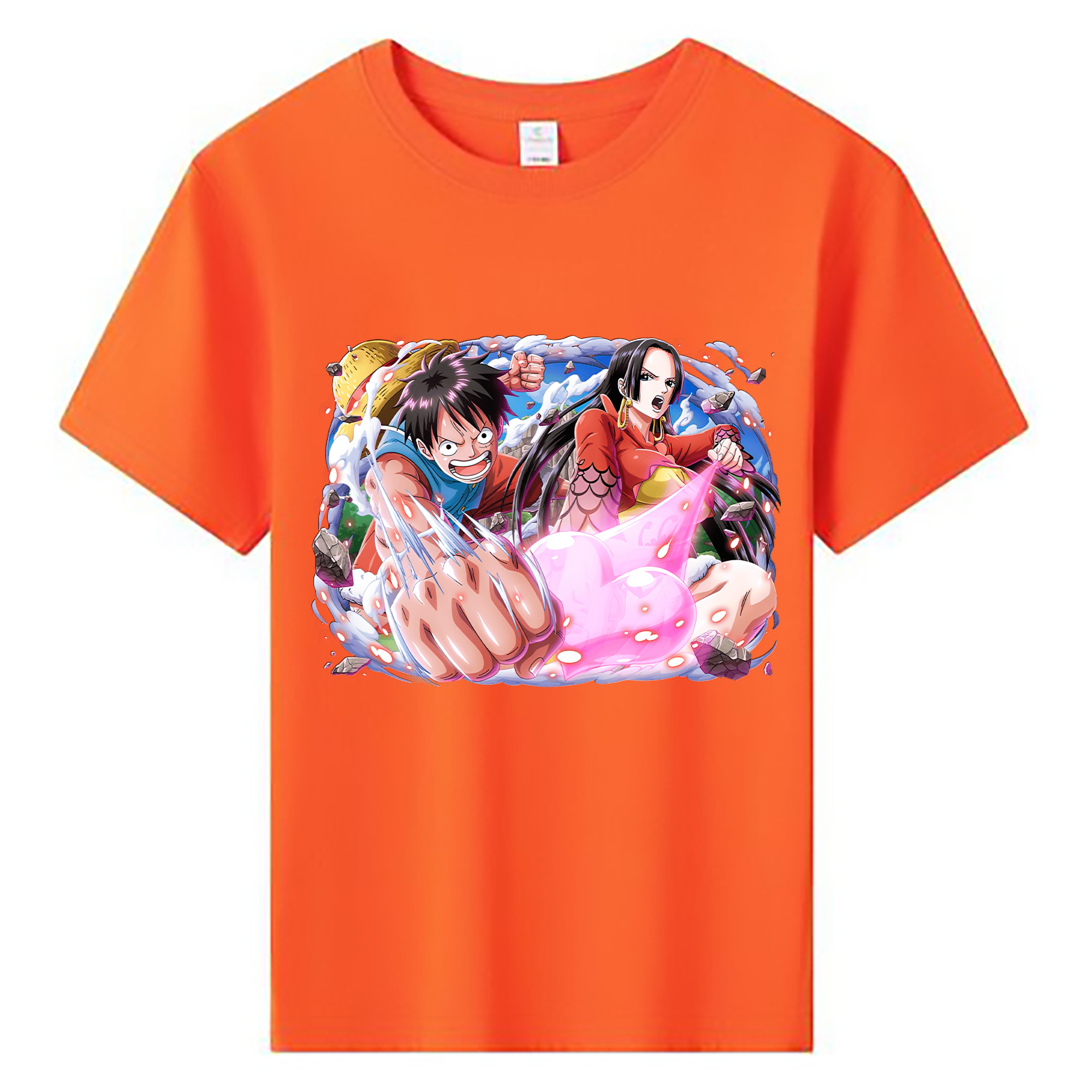 ワンピース モンキー・D・ルフィ ONE PIECE Monkey D. Luffy 綿100％キッズTシャツ（フロントプリント）