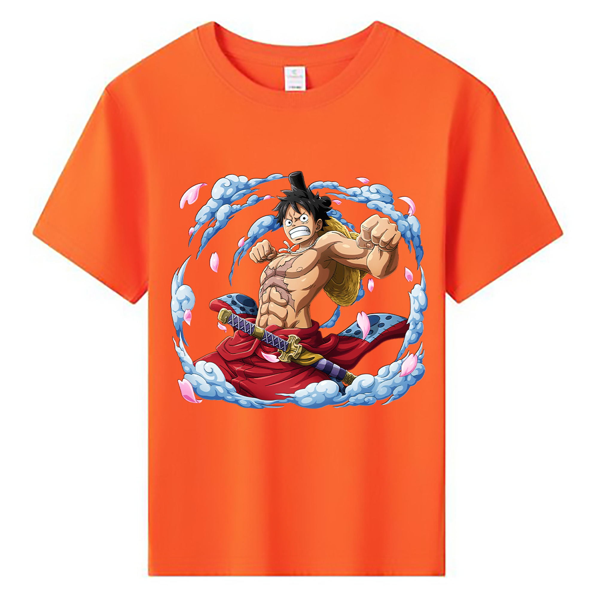 ワンピース モンキー・D・ルフィ ONE PIECE Monkey D. Luffy 綿100％キッズTシャツ（フロントプリント）