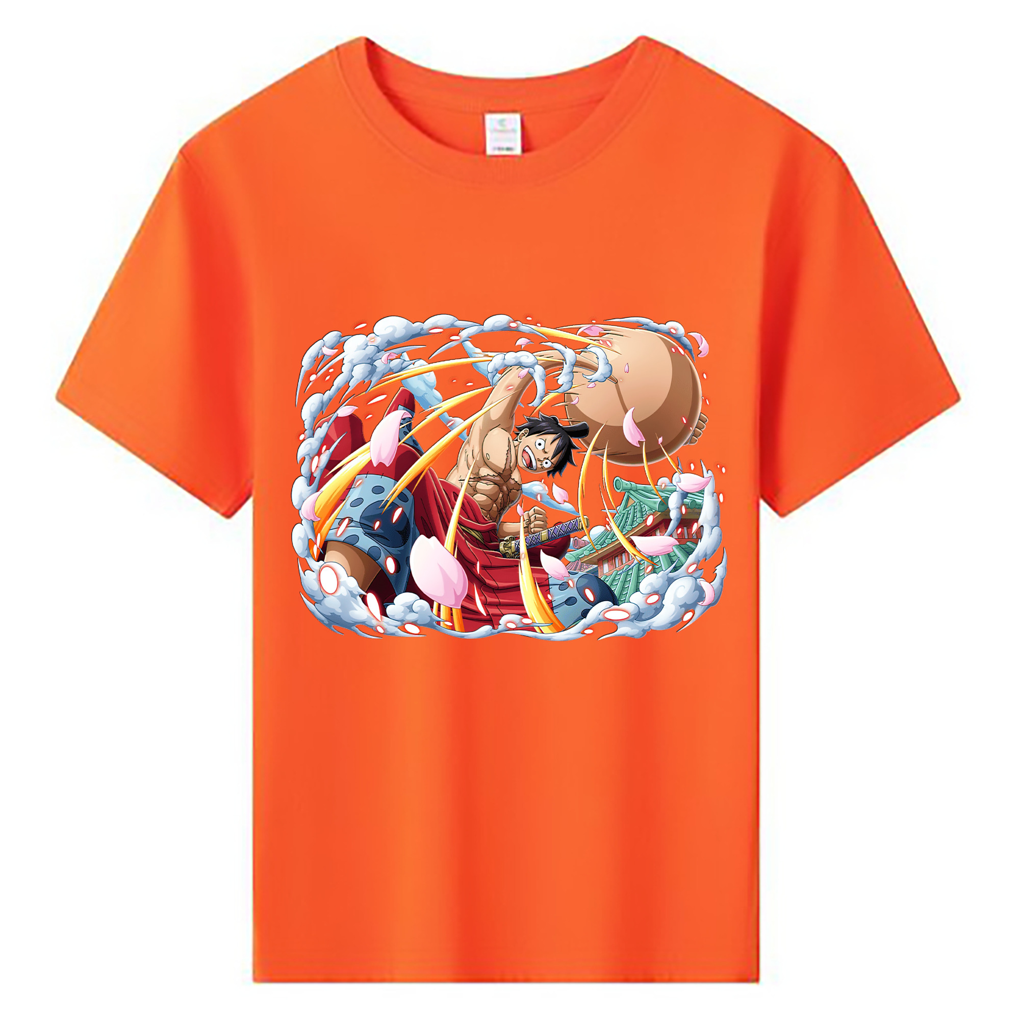 ワンピース モンキー・D・ルフィ ONE PIECE Monkey D. Luffy 綿100％キッズTシャツ（フロントプリント）