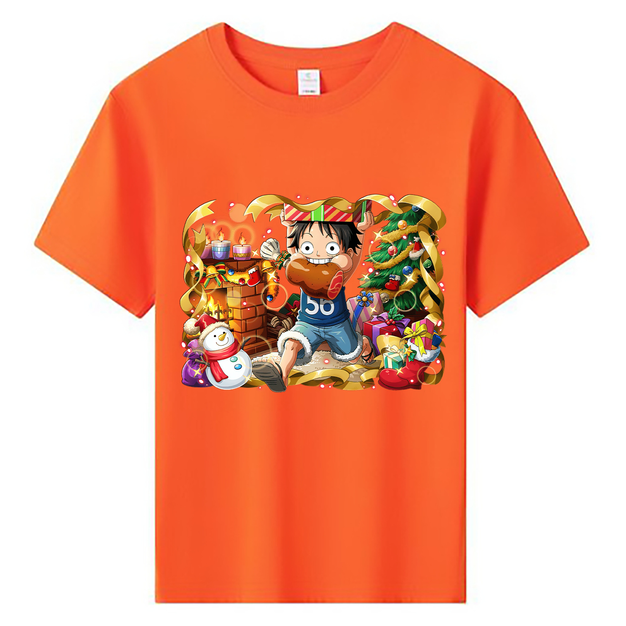 ワンピース モンキー・D・ルフィ ONE PIECE Monkey D. Luffy 綿100％キッズTシャツ（フロントプリント）