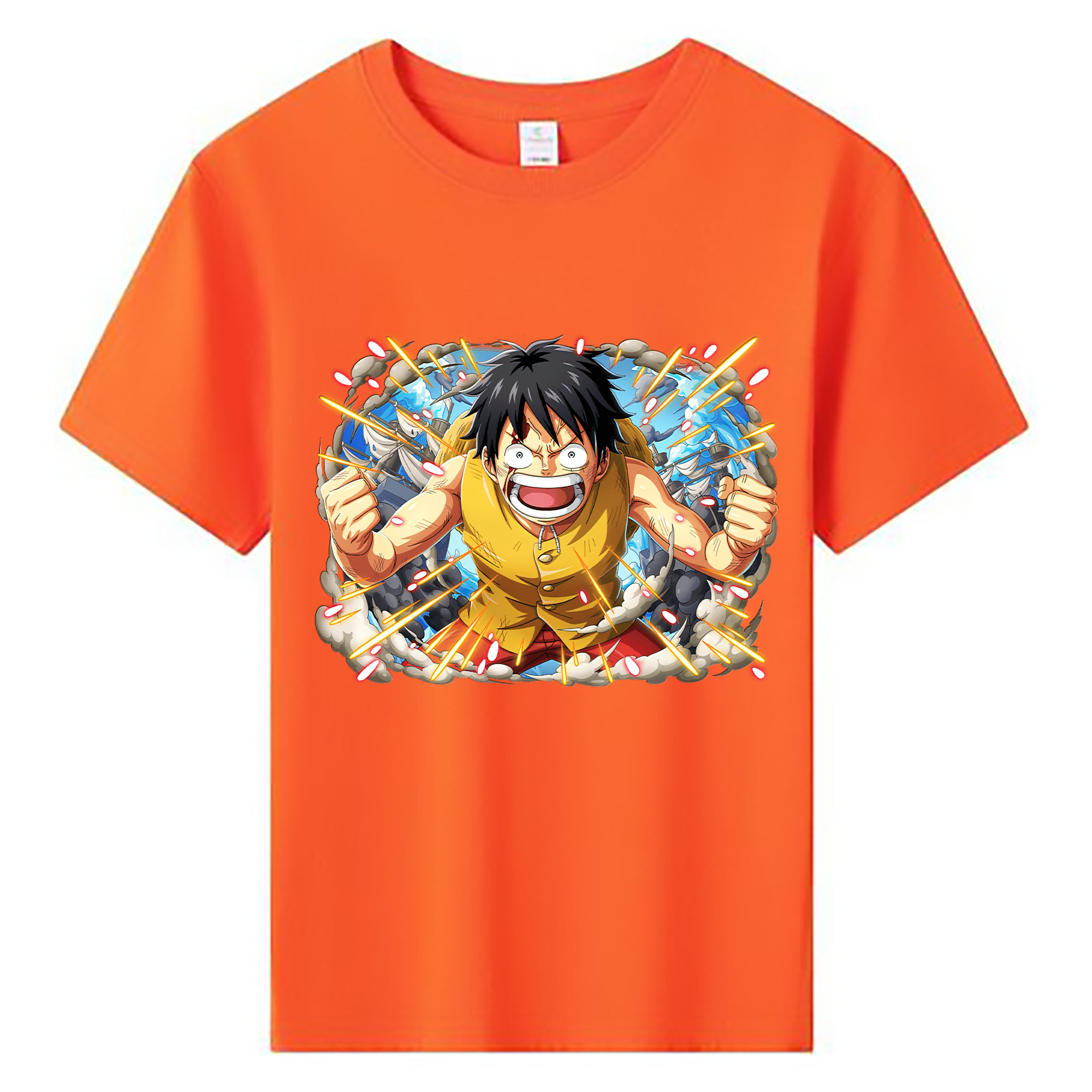 ワンピース モンキー・D・ルフィ ONE PIECE Monkey D. Luffy 綿100％キッズTシャツ（フロントプリント）