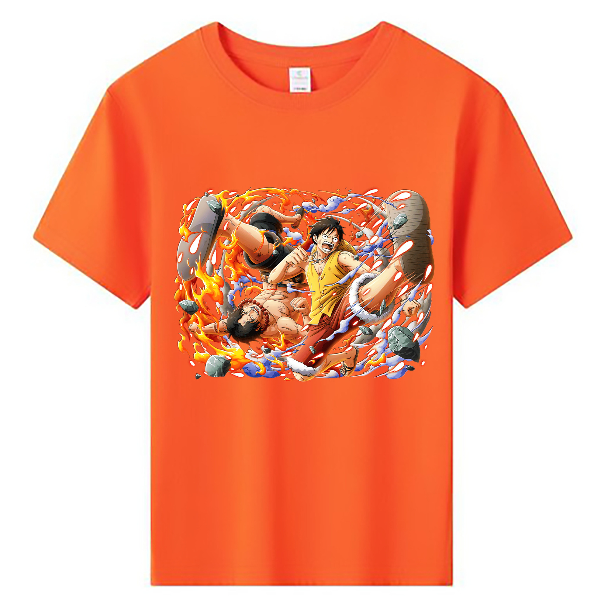 ワンピース モンキー・D・ルフィ ONE PIECE Monkey D. Luffy 綿100％キッズTシャツ（フロントプリント）