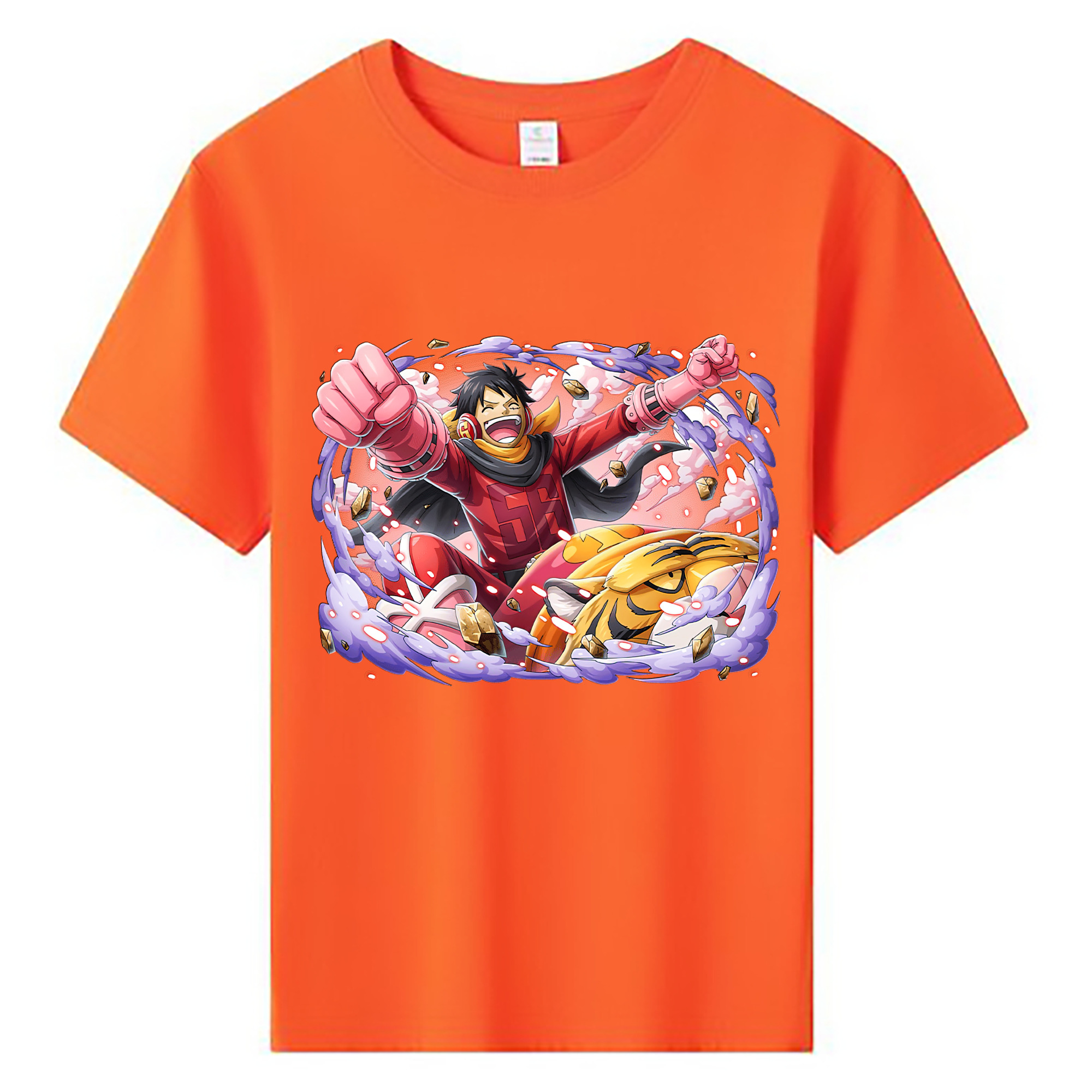 ワンピース モンキー・D・ルフィ ONE PIECE Monkey D. Luffy 綿100％キッズTシャツ（フロントプリント）