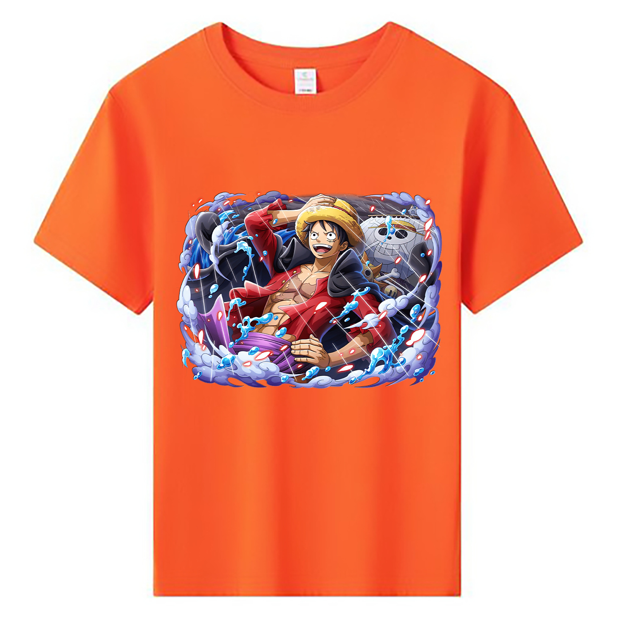 ワンピース モンキー・D・ルフィ ONE PIECE Monkey D. Luffy 綿100％キッズTシャツ（フロントプリント）