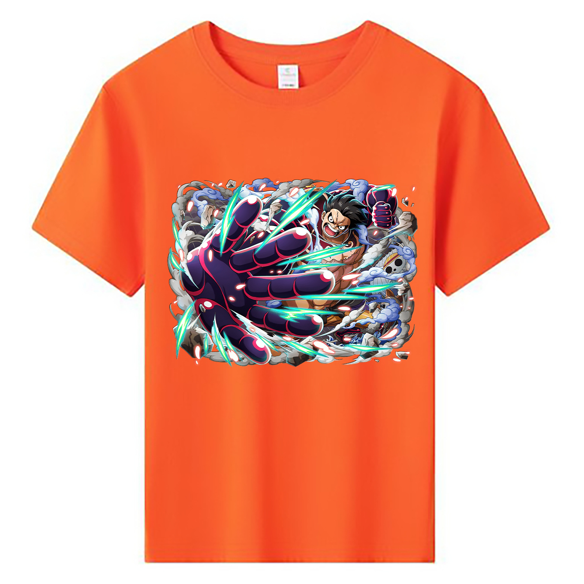 ワンピース モンキー・D・ルフィ ONE PIECE Monkey D. Luffy 綿100％キッズTシャツ（フロントプリント）