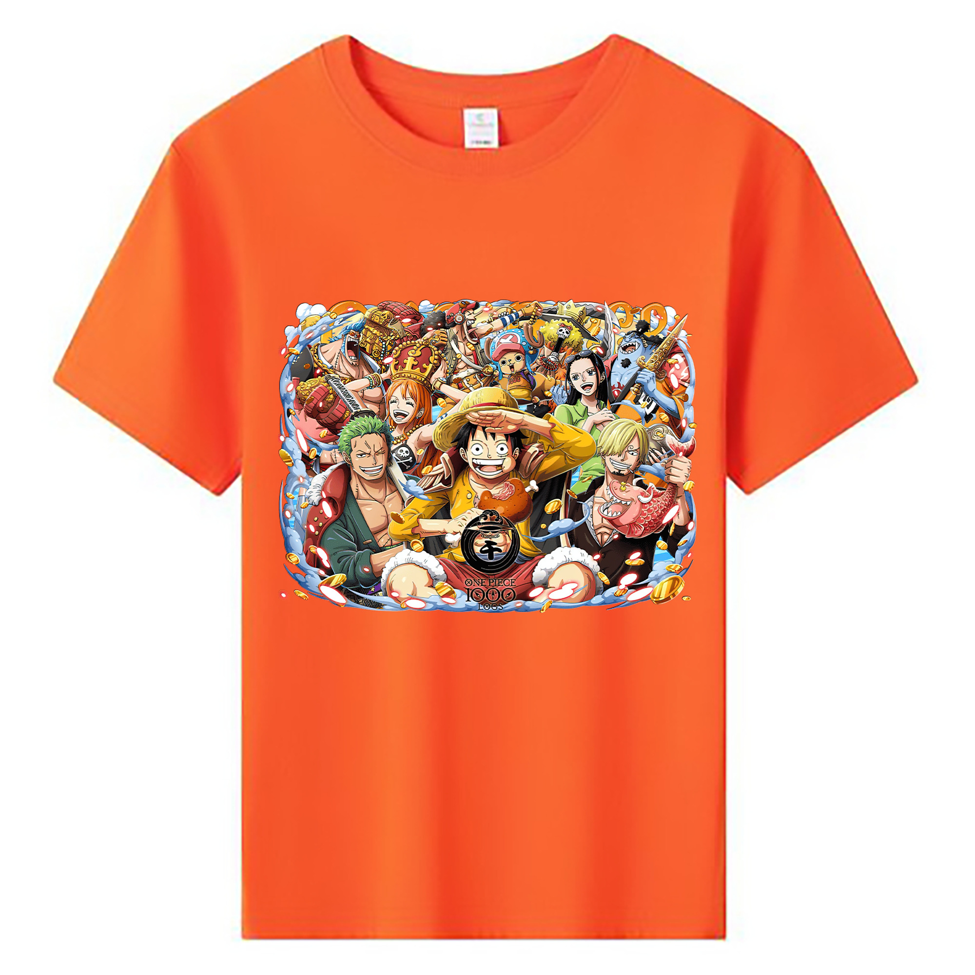 ワンピース モンキー・D・ルフィ ONE PIECE Monkey D. Luffy 綿100％キッズTシャツ（フロントプリント）
