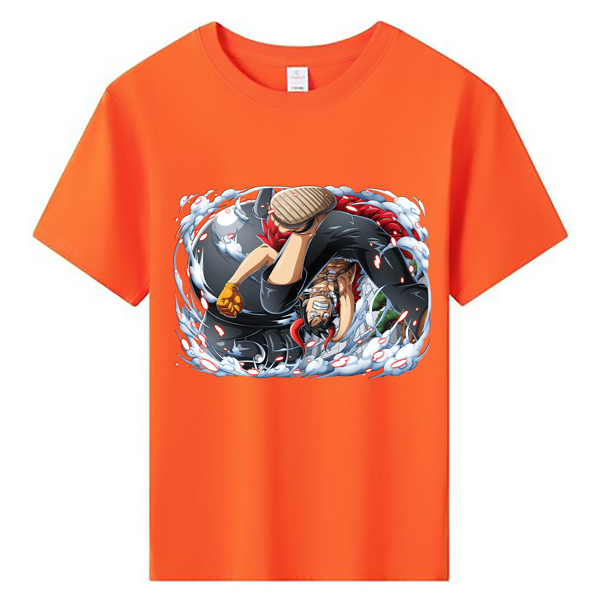 ワンピース モンキー・D・ルフィ ONE PIECE Monkey D. Luffy 綿100％キッズTシャツ（フロントプリント）