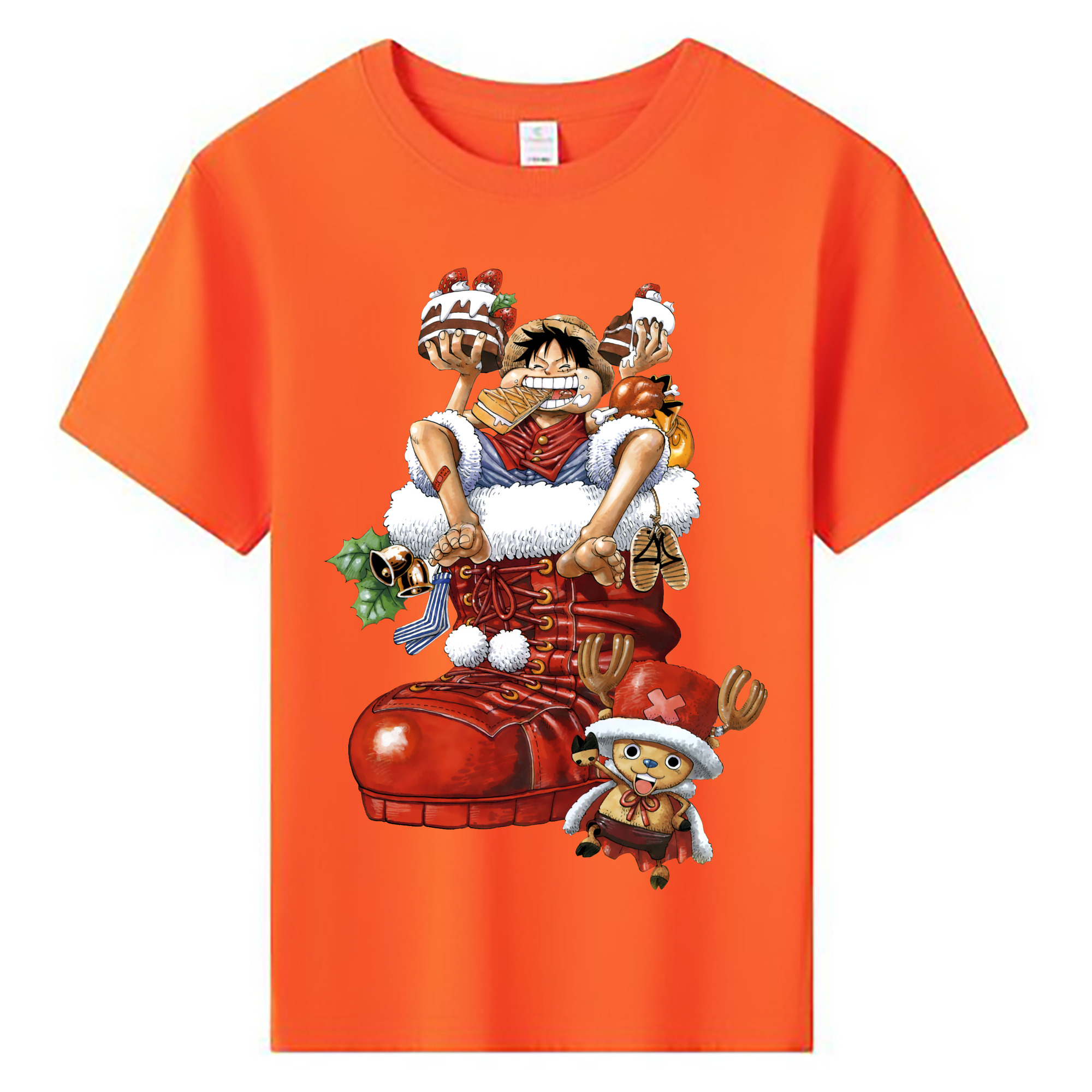 ワンピース モンキー・D・ルフィ ONE PIECE Monkey D. Luffy 綿100％キッズTシャツ（フロントプリント）