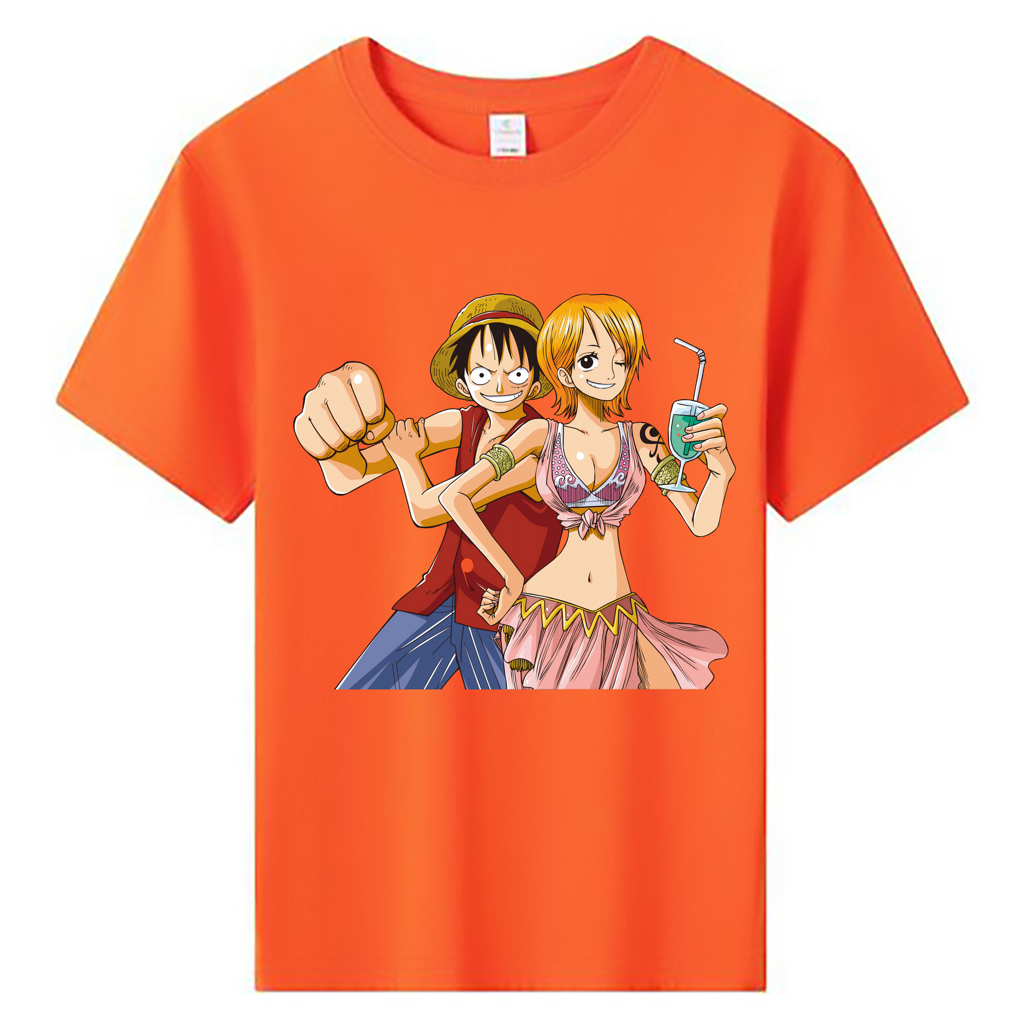 ワンピース モンキー・D・ルフィ ONE PIECE Monkey D. Luffy 綿100％キッズTシャツ（フロントプリント）