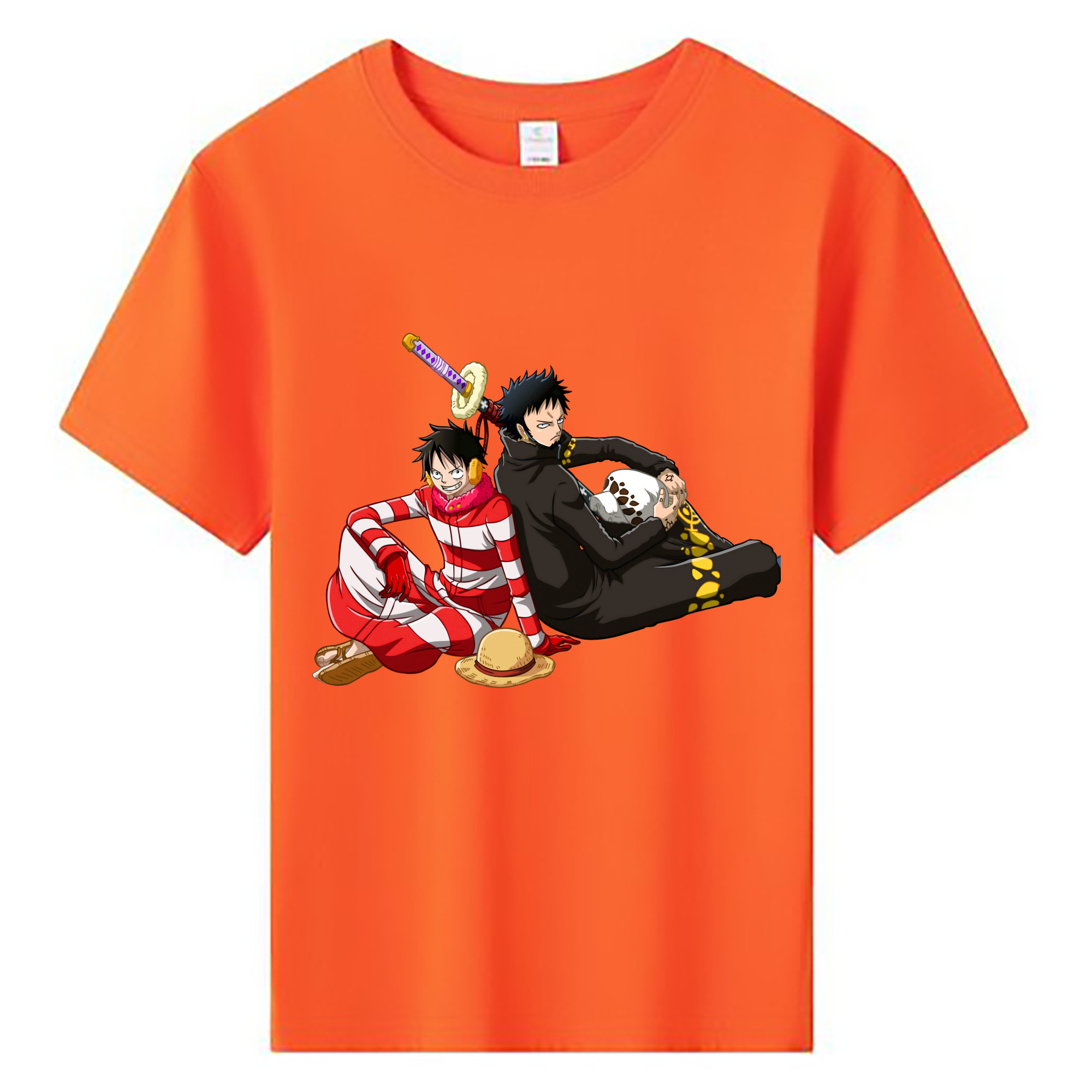 ワンピース モンキー・D・ルフィ ONE PIECE Monkey D. Luffy 綿100％キッズTシャツ（フロントプリント）