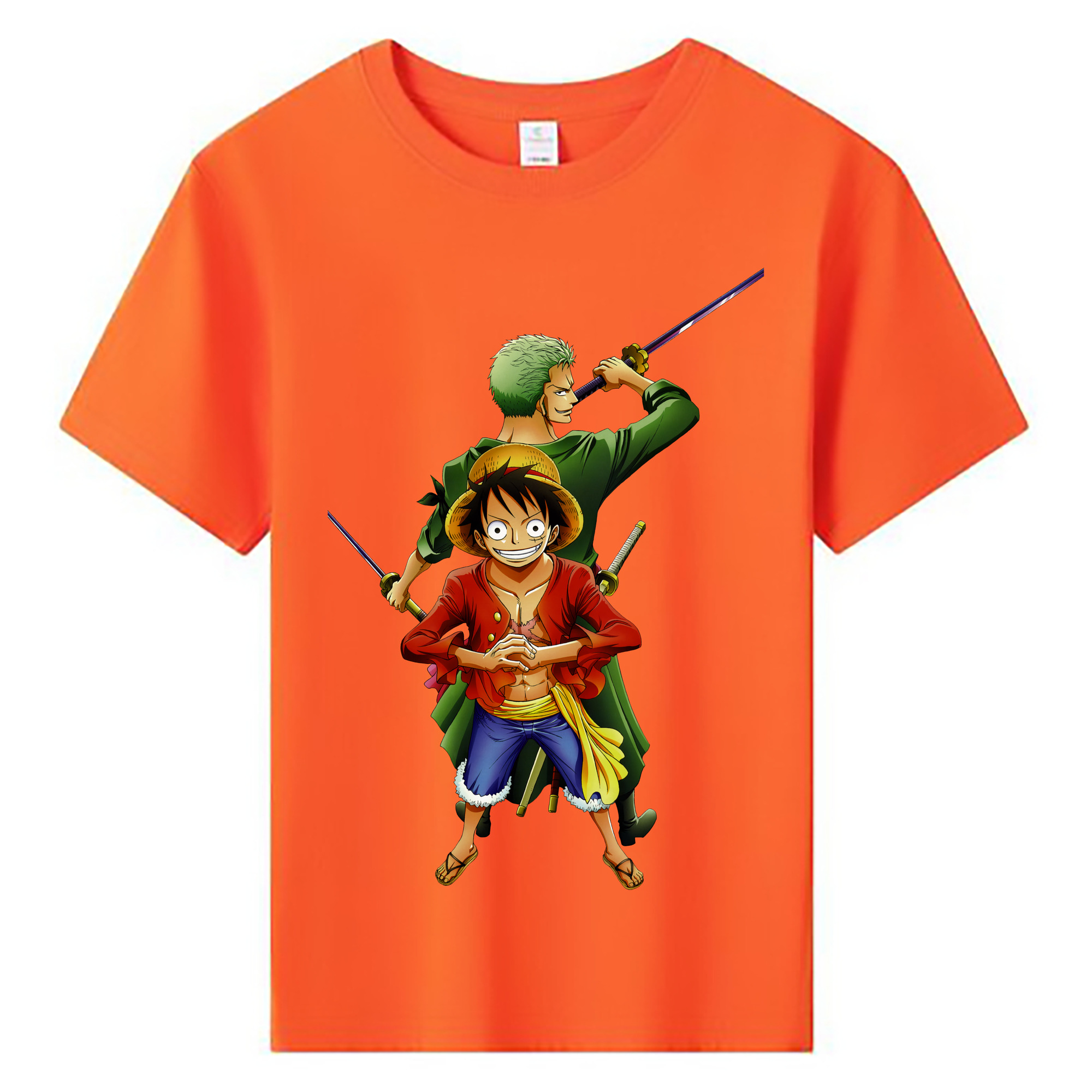 ワンピース モンキー・D・ルフィ ONE PIECE Monkey D. Luffy 綿100％キッズTシャツ（フロントプリント）