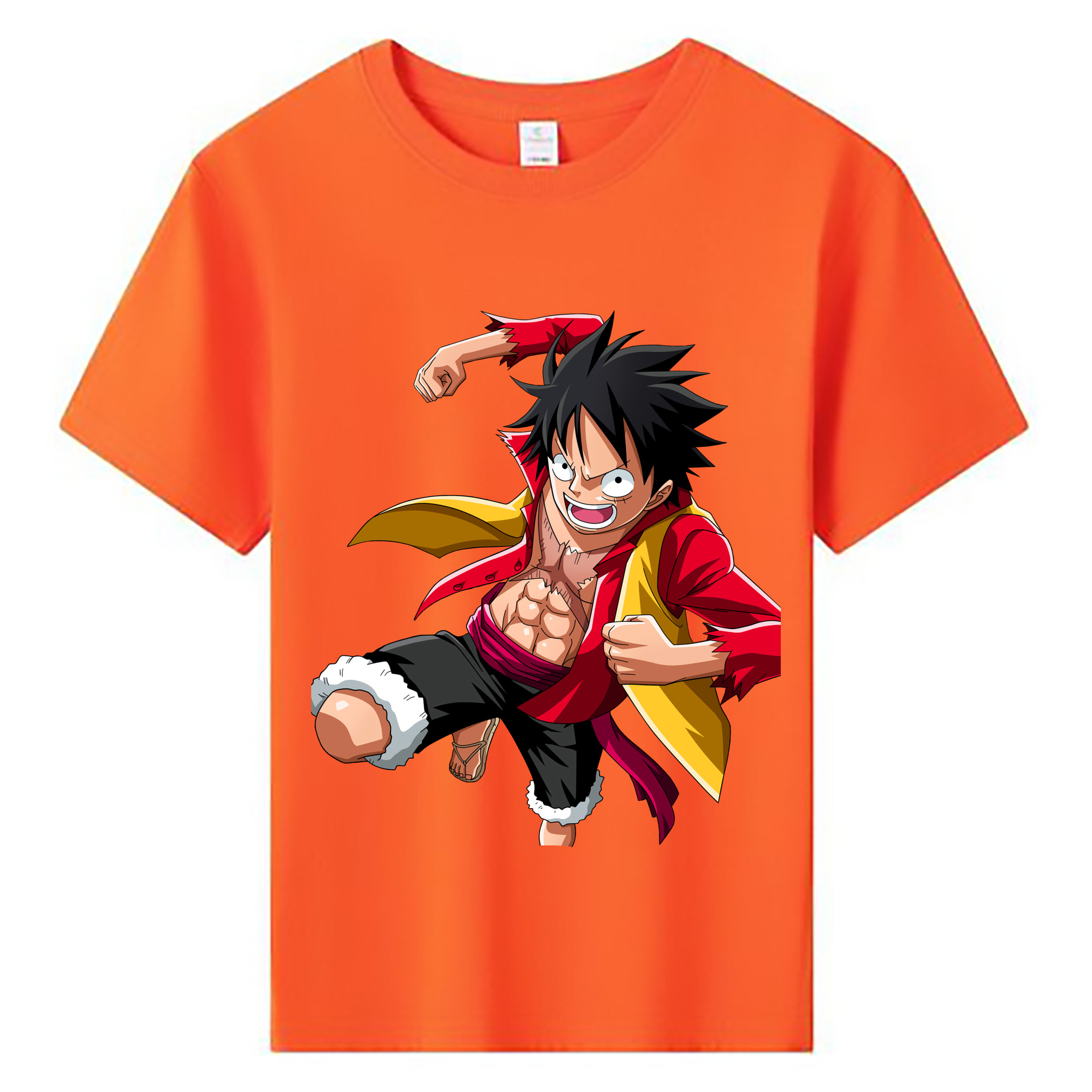 ワンピース モンキー・D・ルフィ ONE PIECE Monkey D. Luffy 綿100％キッズTシャツ（フロントプリント）