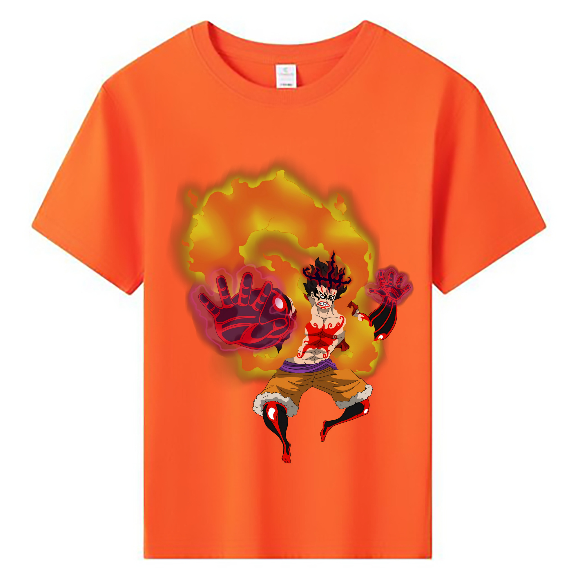 ワンピース モンキー・D・ルフィ ONE PIECE Monkey D. Luffy 綿100％キッズTシャツ（フロントプリント）