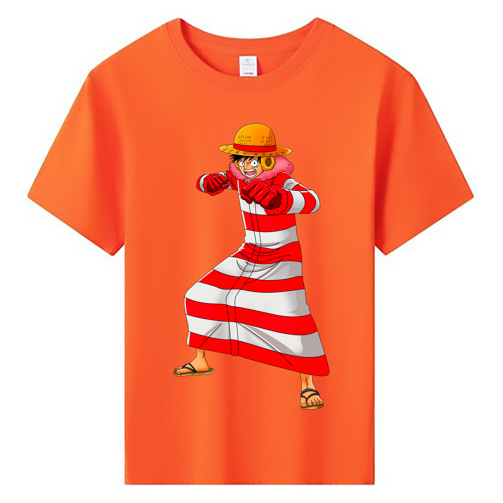 ワンピース モンキー・D・ルフィ ONE PIECE Monkey D. Luffy 綿100％キッズTシャツ（フロントプリント）