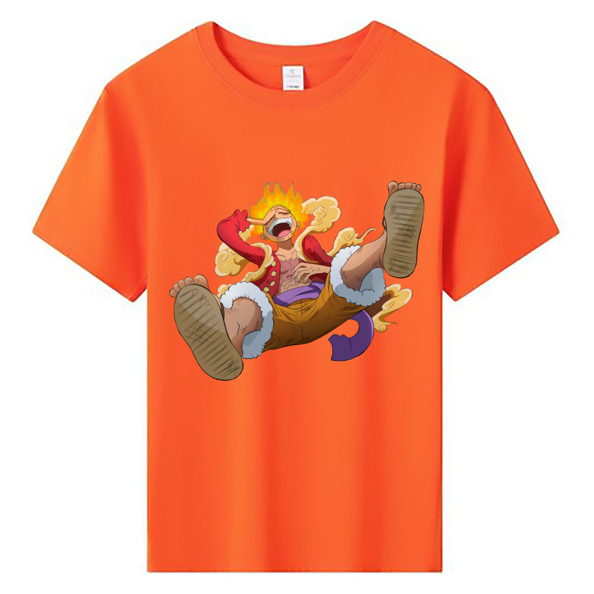 ワンピース モンキー・D・ルフィ ONE PIECE Monkey D. Luffy 綿100％キッズTシャツ（フロントプリント）
