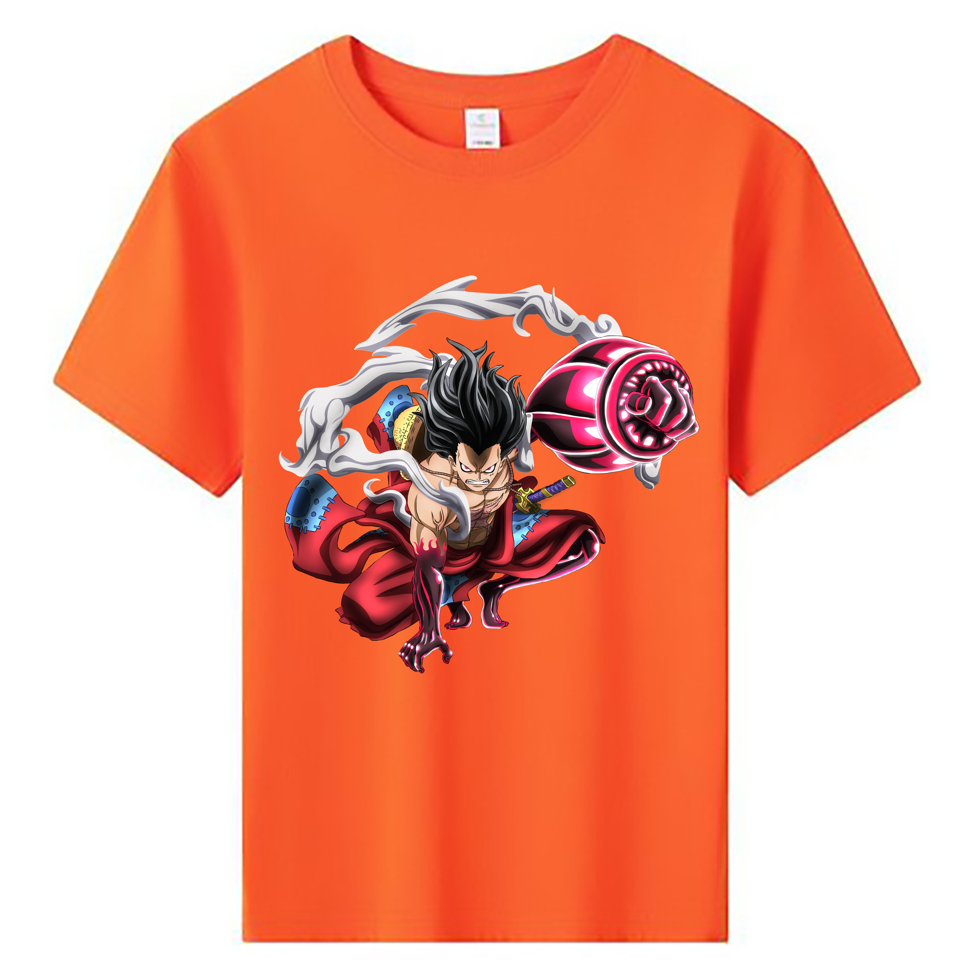 ワンピース モンキー・D・ルフィ ONE PIECE Monkey D. Luffy 綿100％キッズTシャツ（フロントプリント）