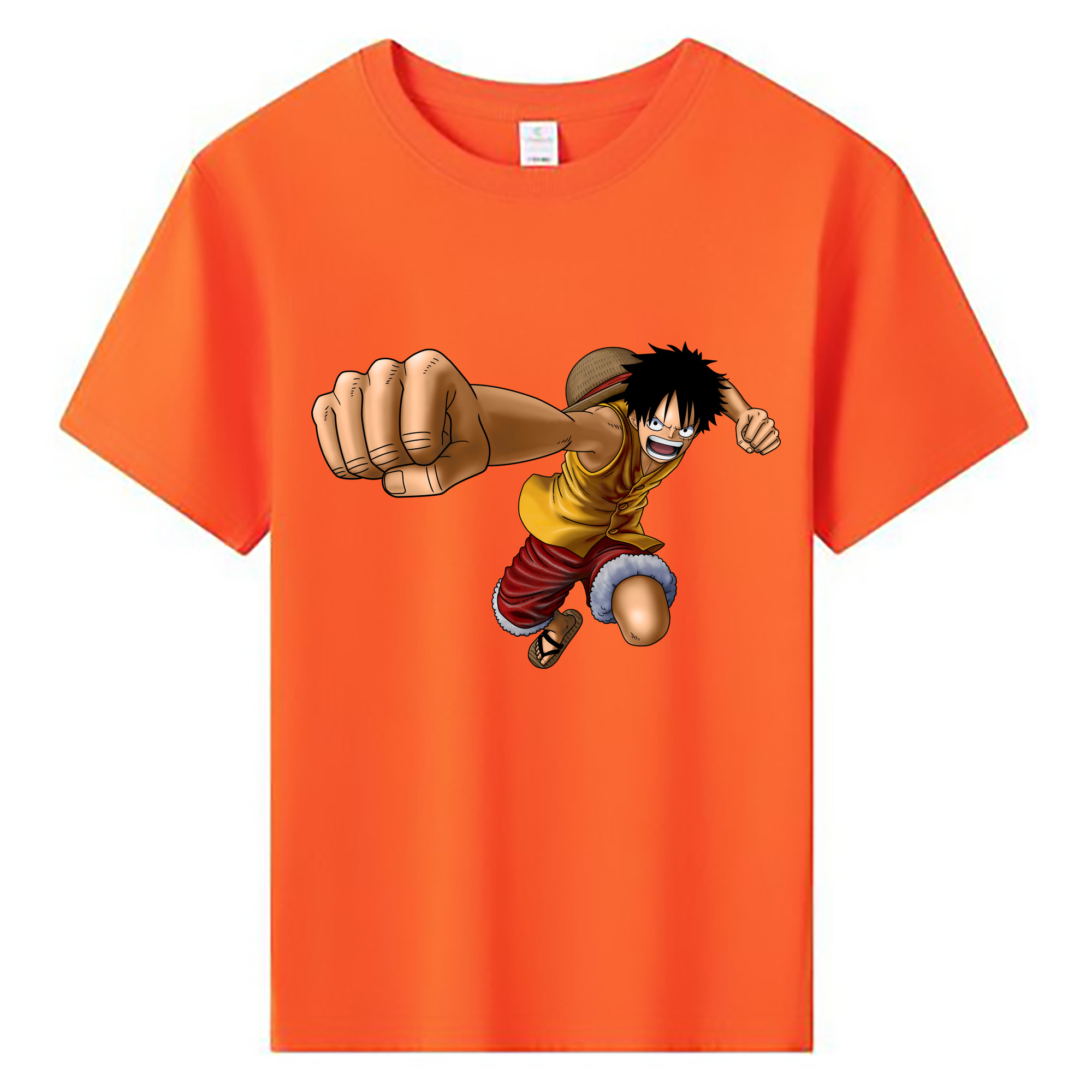 ワンピース モンキー・D・ルフィ ONE PIECE Monkey D. Luffy 綿100％キッズTシャツ（フロントプリント）