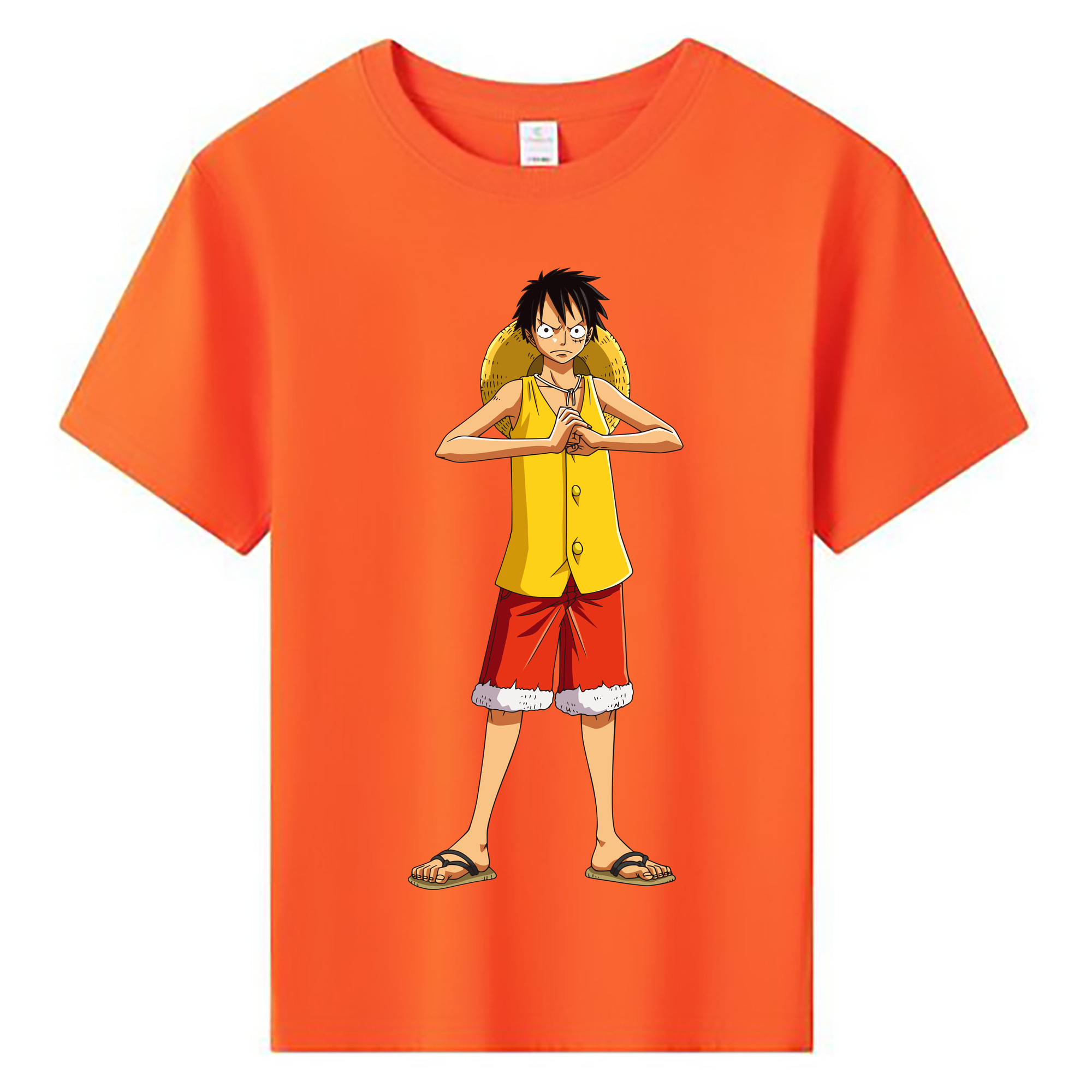 ワンピース モンキー・D・ルフィ ONE PIECE Monkey D. Luffy 綿100％キッズTシャツ（フロントプリント）