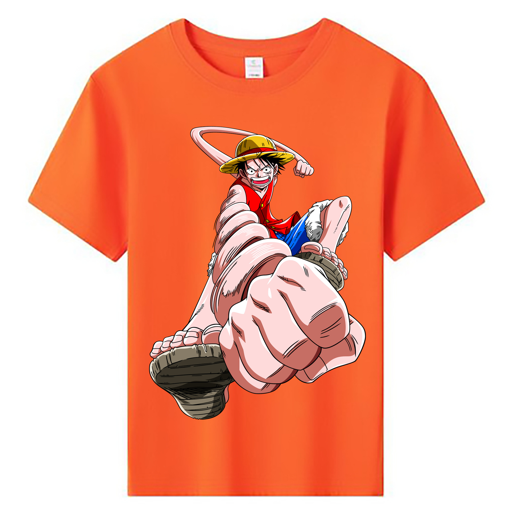 ワンピース モンキー・D・ルフィ ONE PIECE Monkey D. Luffy 綿100％キッズTシャツ（フロントプリント）