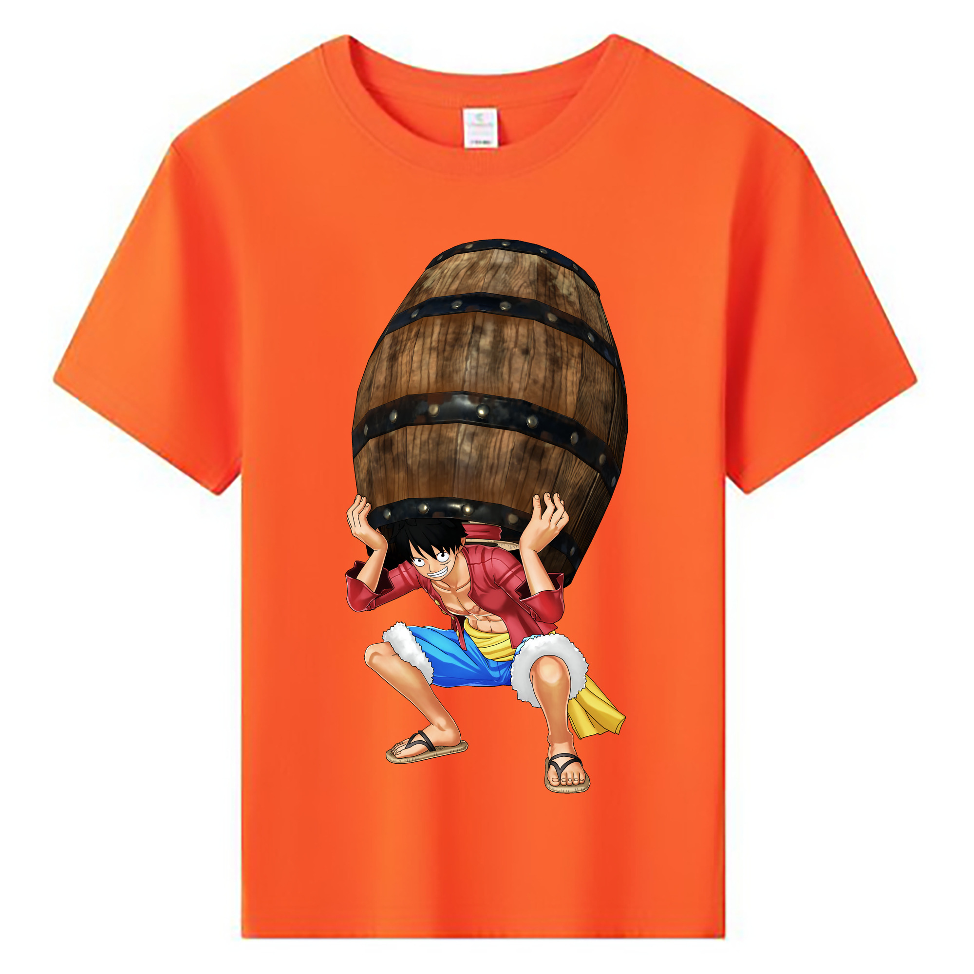 ワンピース モンキー・D・ルフィ ONE PIECE Monkey D. Luffy 綿100％キッズTシャツ（フロントプリント）