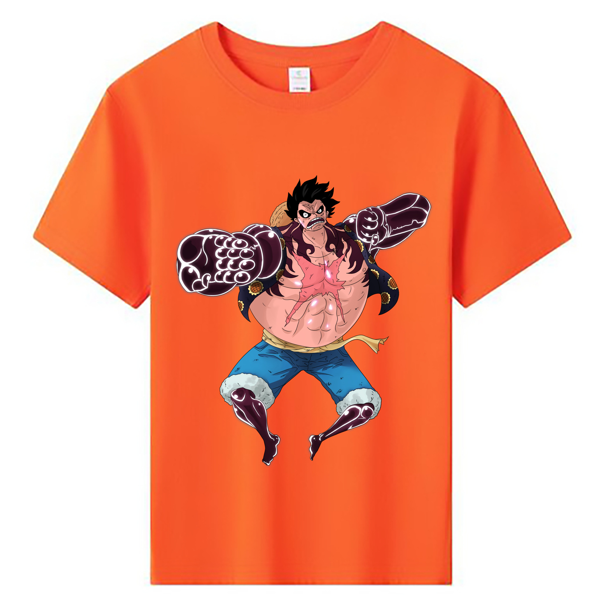 ワンピース モンキー・D・ルフィ ONE PIECE Monkey D. Luffy 綿100％キッズTシャツ（フロントプリント）