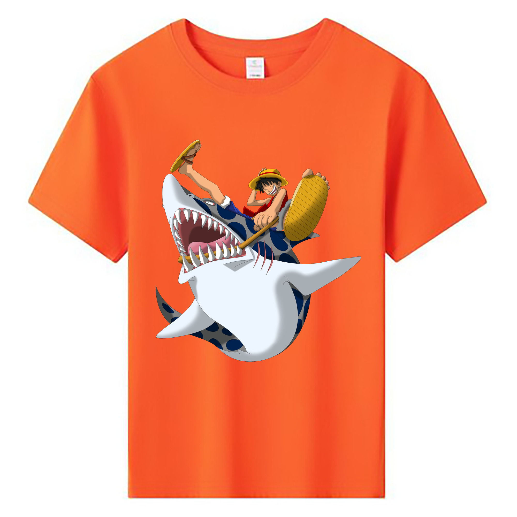ワンピース モンキー・D・ルフィ ONE PIECE Monkey D. Luffy 綿100％キッズTシャツ（フロントプリント）