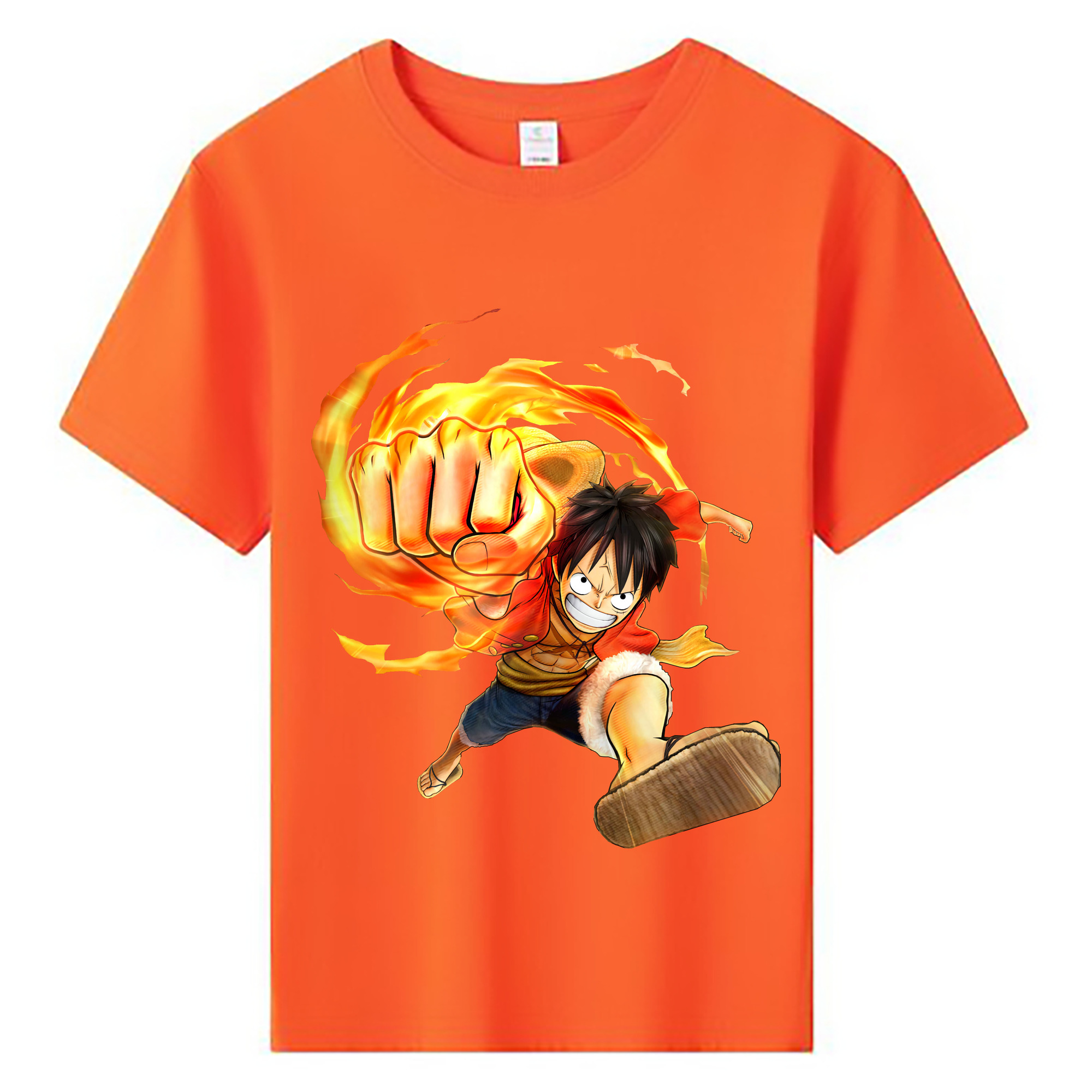 ワンピース モンキー・D・ルフィ ONE PIECE Monkey D. Luffy 綿100％キッズTシャツ（フロントプリント）