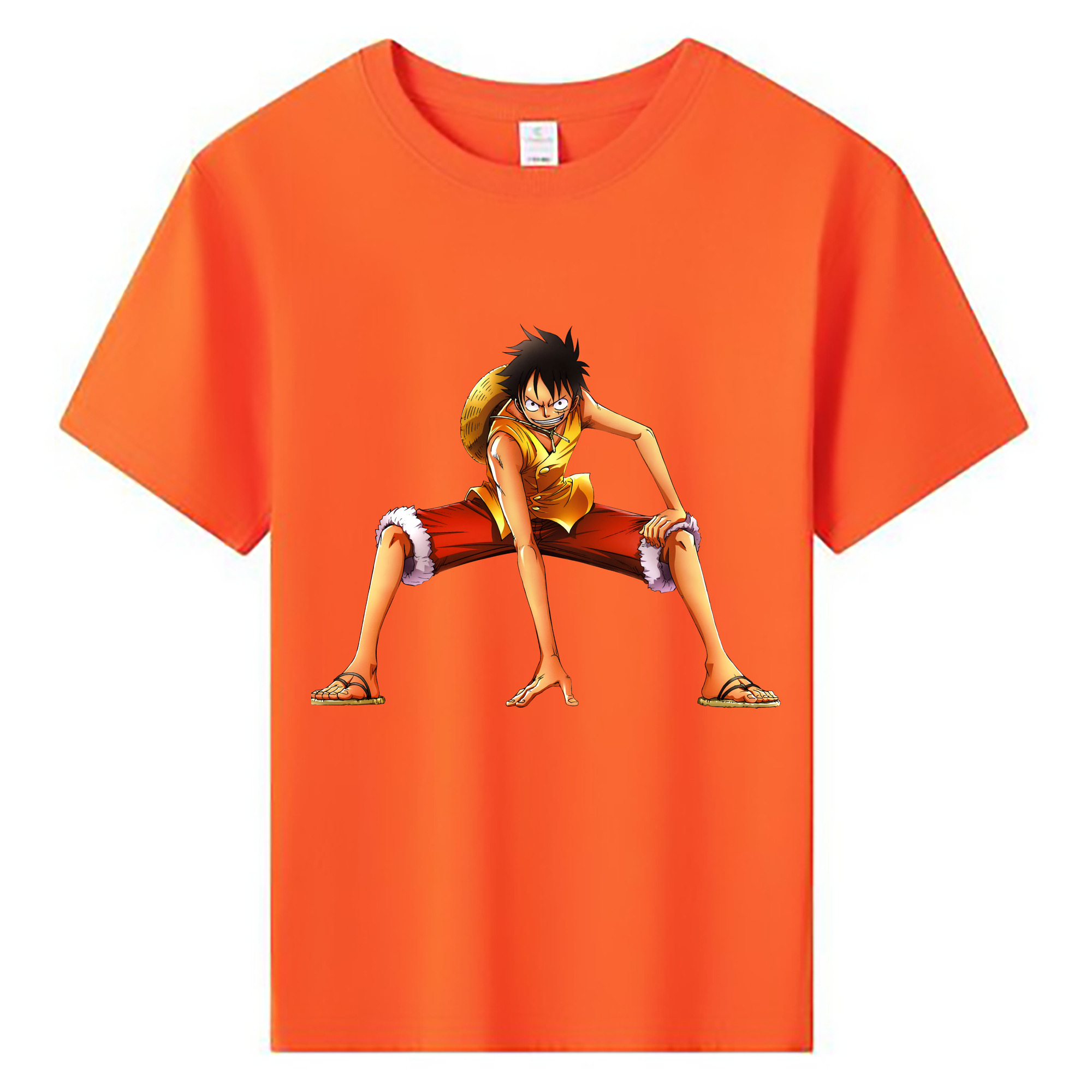 ワンピース モンキー・D・ルフィ ONE PIECE Monkey D. Luffy 綿100％キッズTシャツ（フロントプリント）
