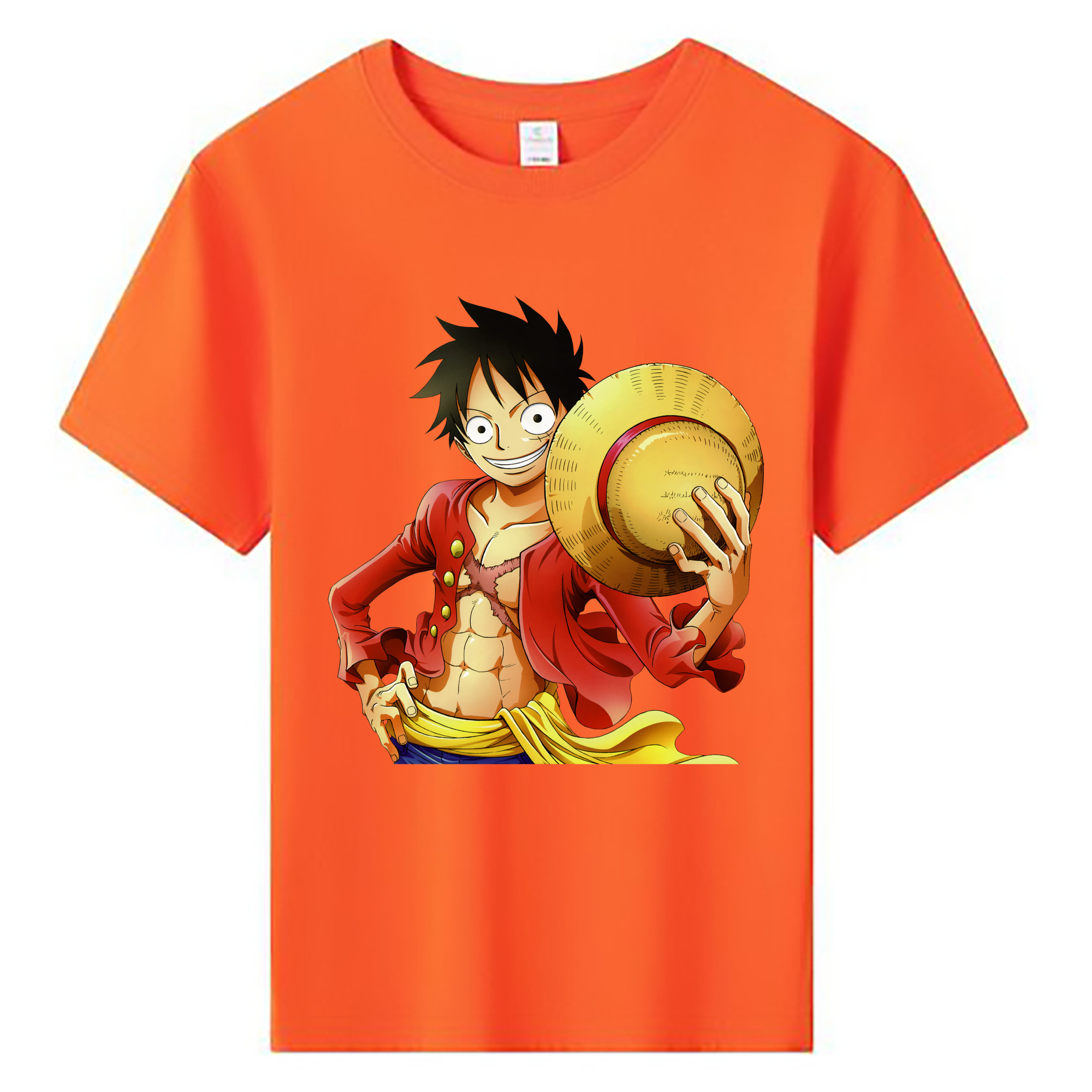 ワンピース モンキー・D・ルフィ ONE PIECE Monkey D. Luffy 綿100％キッズTシャツ（フロントプリント）