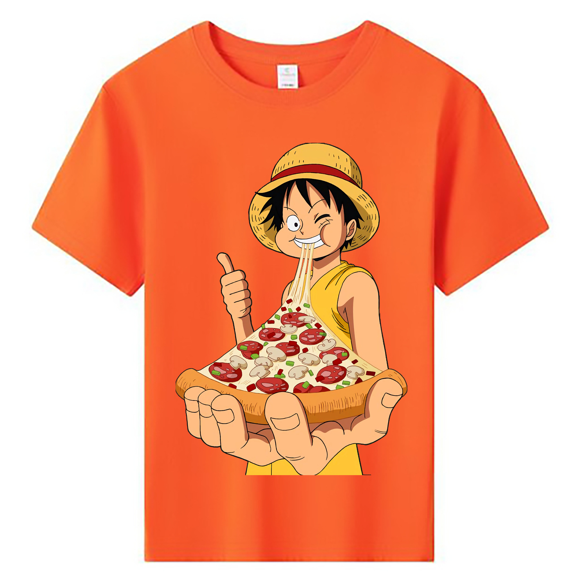 ワンピース モンキー・D・ルフィ ONE PIECE Monkey D. Luffy 綿100％キッズTシャツ（フロントプリント）