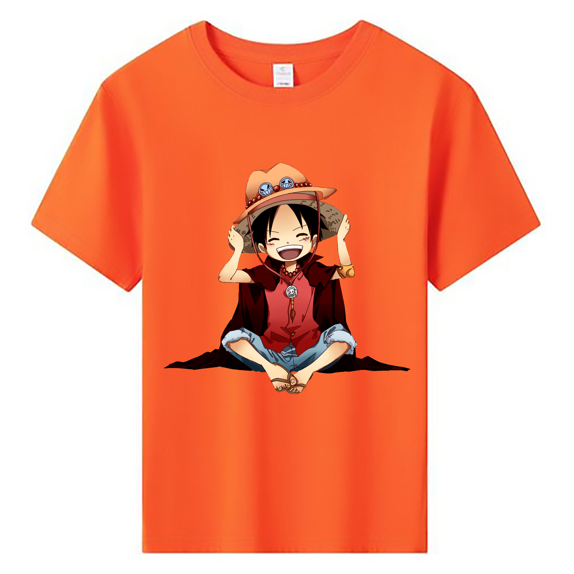 ワンピース モンキー・D・ルフィ ONE PIECE Monkey D. Luffy 綿100％キッズTシャツ（フロントプリント）