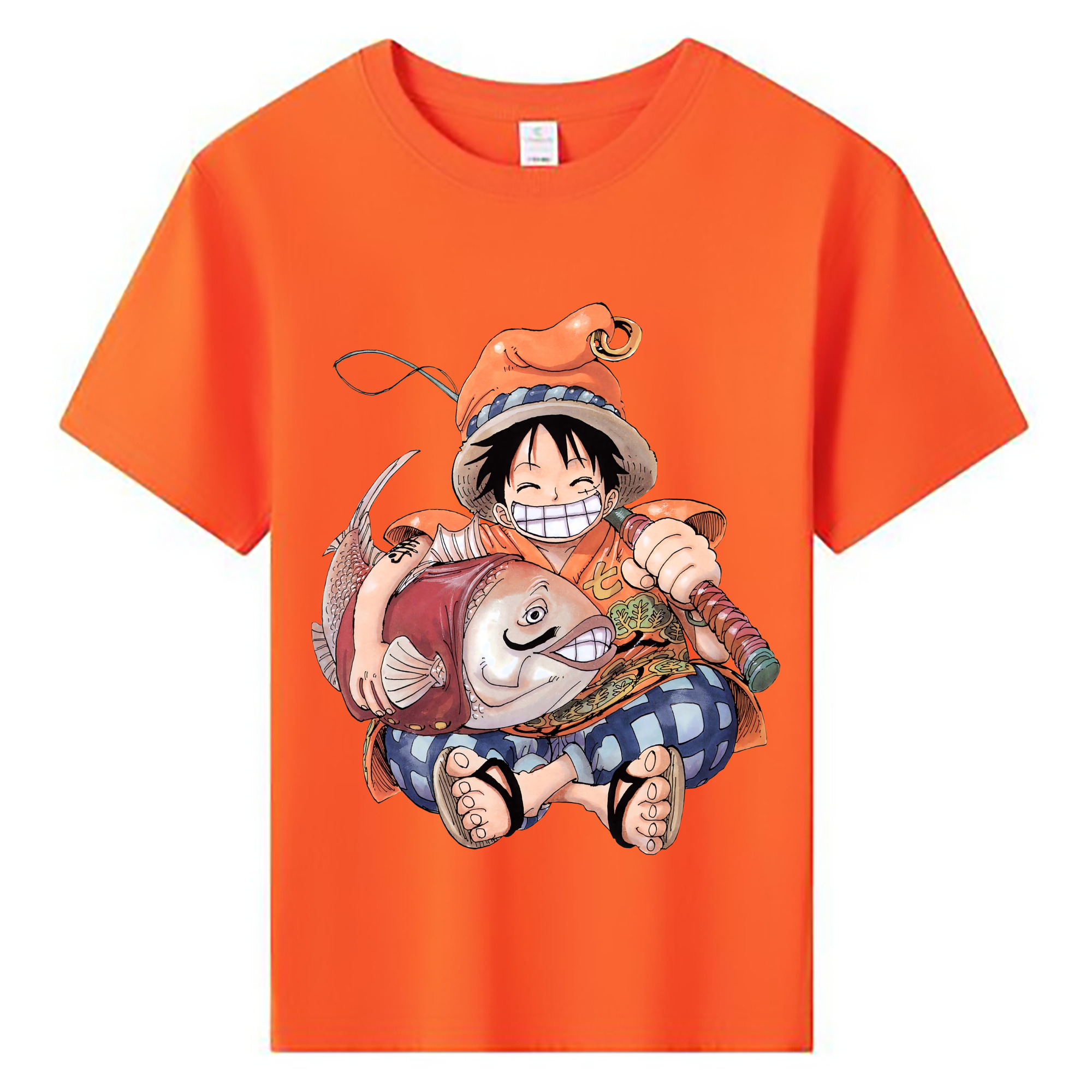 ワンピース モンキー・D・ルフィ ONE PIECE Monkey D. Luffy 綿100％キッズTシャツ（フロントプリント）