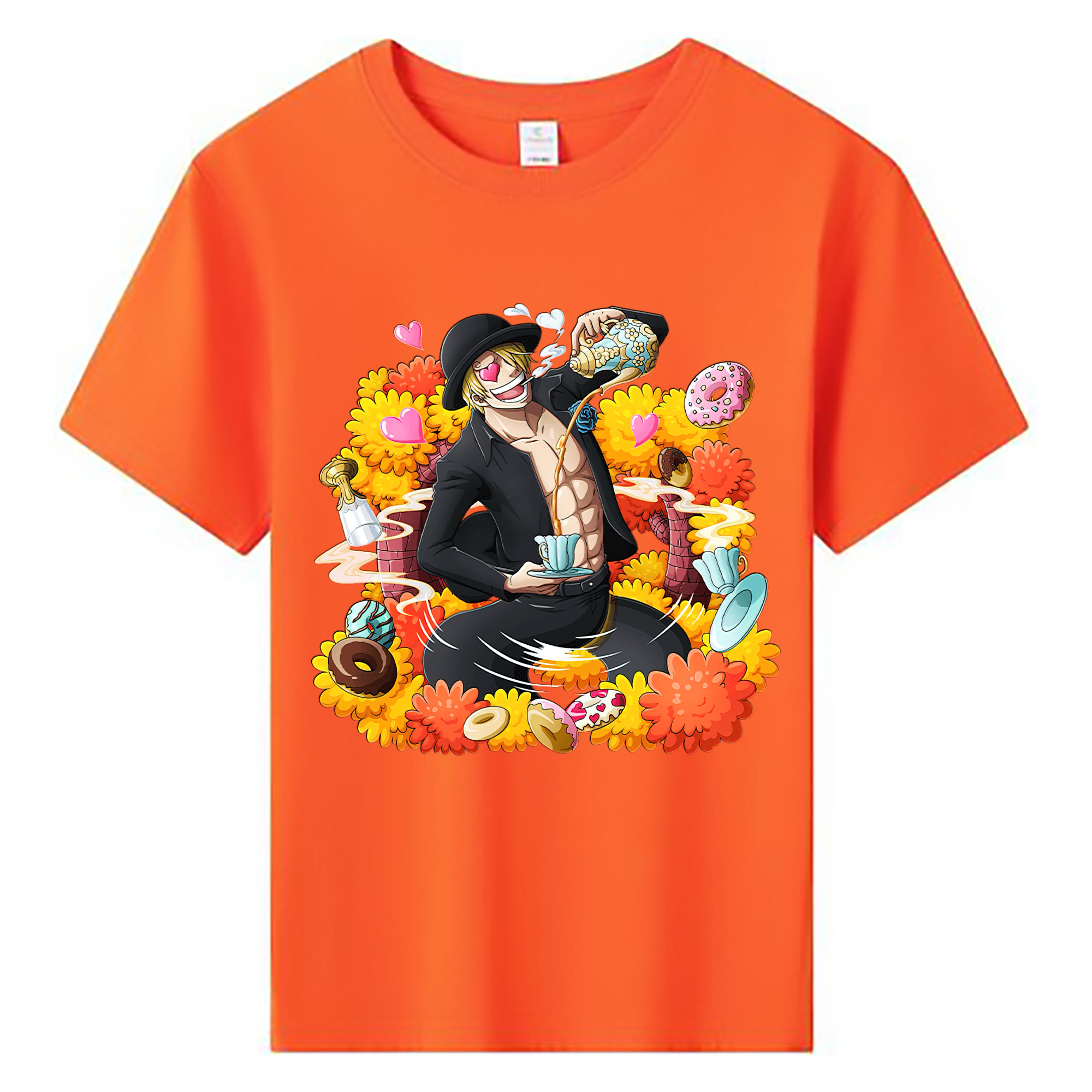 （画像用） ワンピース サンジ ONE PIECE Sanji 綿100％キッズTシャツ（フロントプリント）