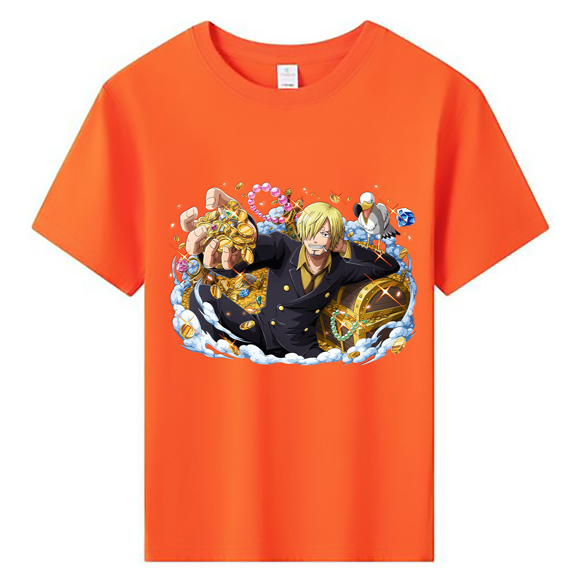 （画像用） ワンピース サンジ ONE PIECE Sanji 綿100％キッズTシャツ（フロントプリント）