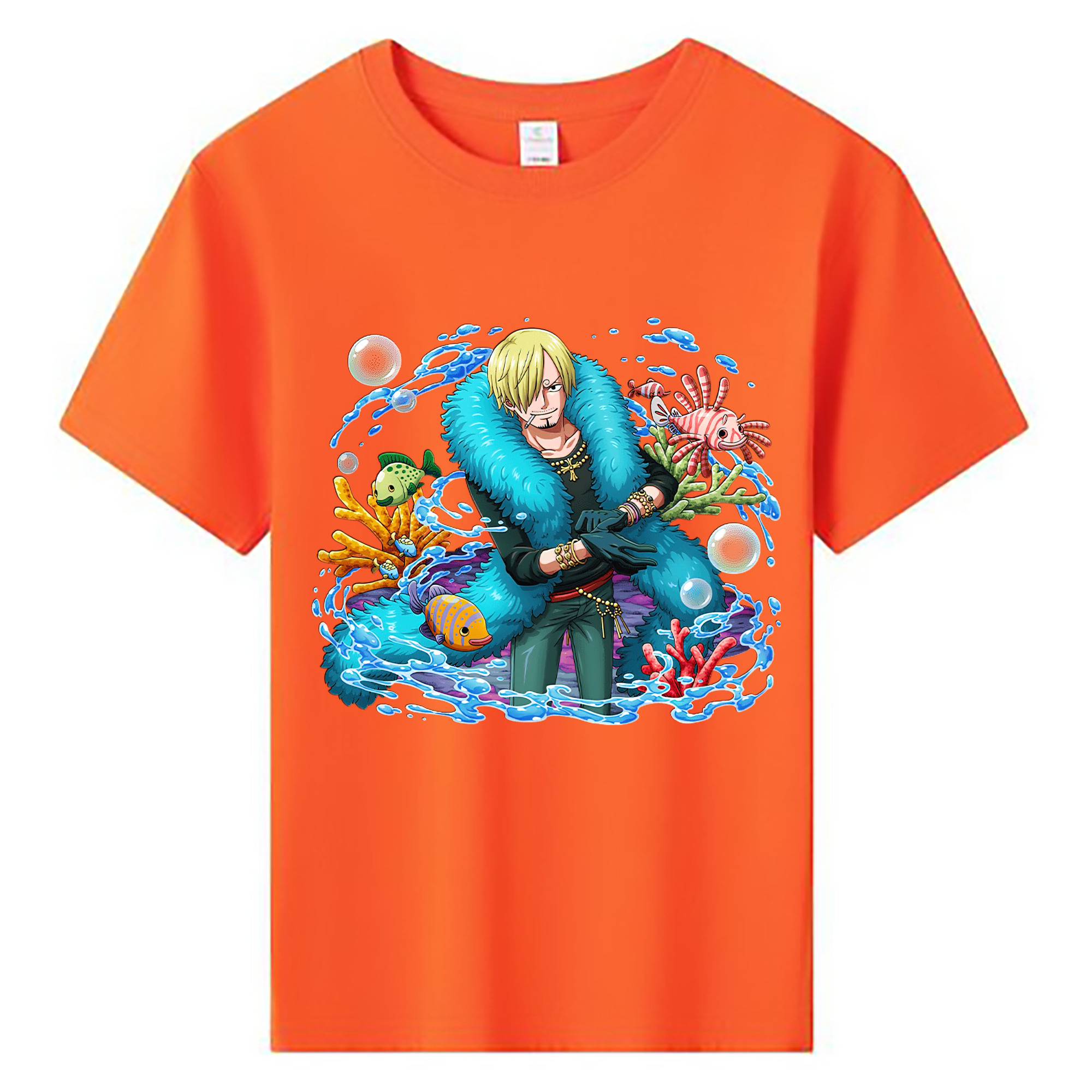 （画像用） ワンピース サンジ ONE PIECE Sanji 綿100％キッズTシャツ（フロントプリント）