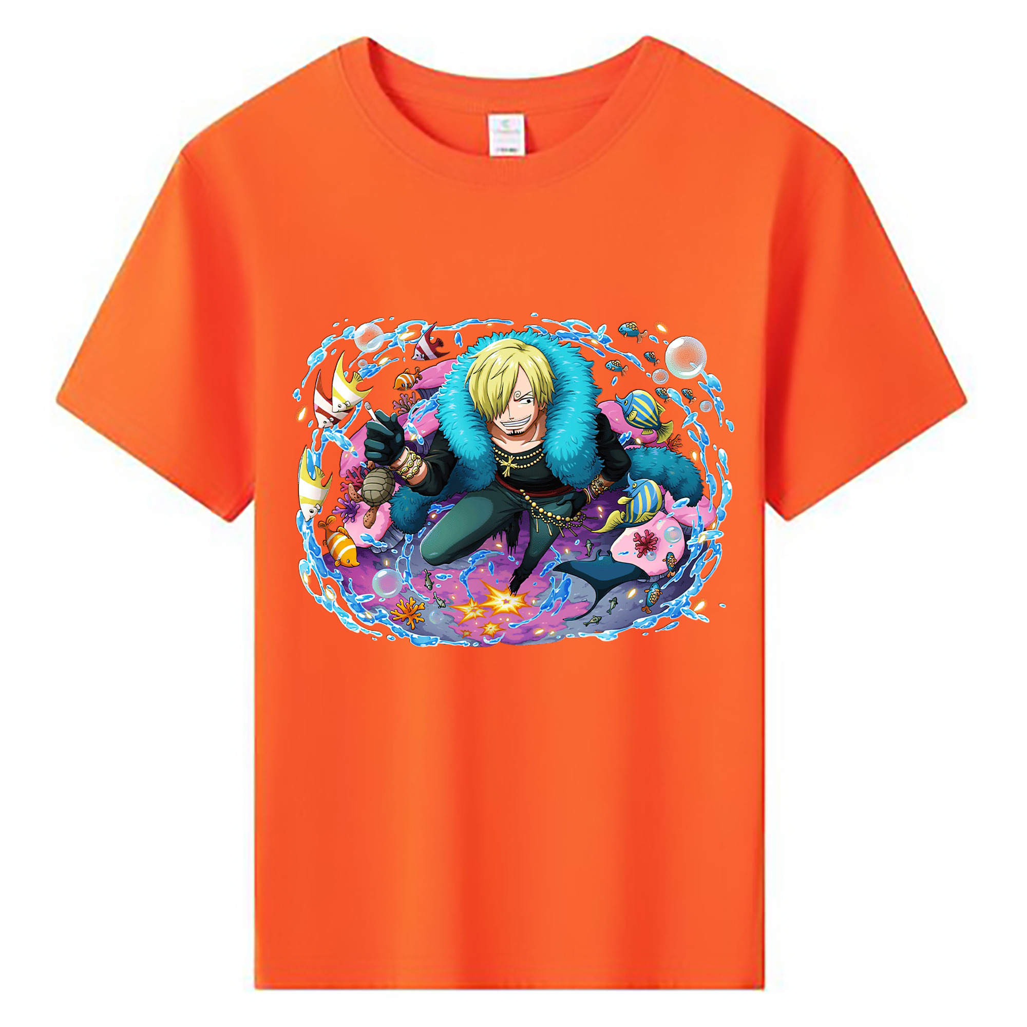 （画像用） ワンピース サンジ ONE PIECE Sanji 綿100％キッズTシャツ（フロントプリント）