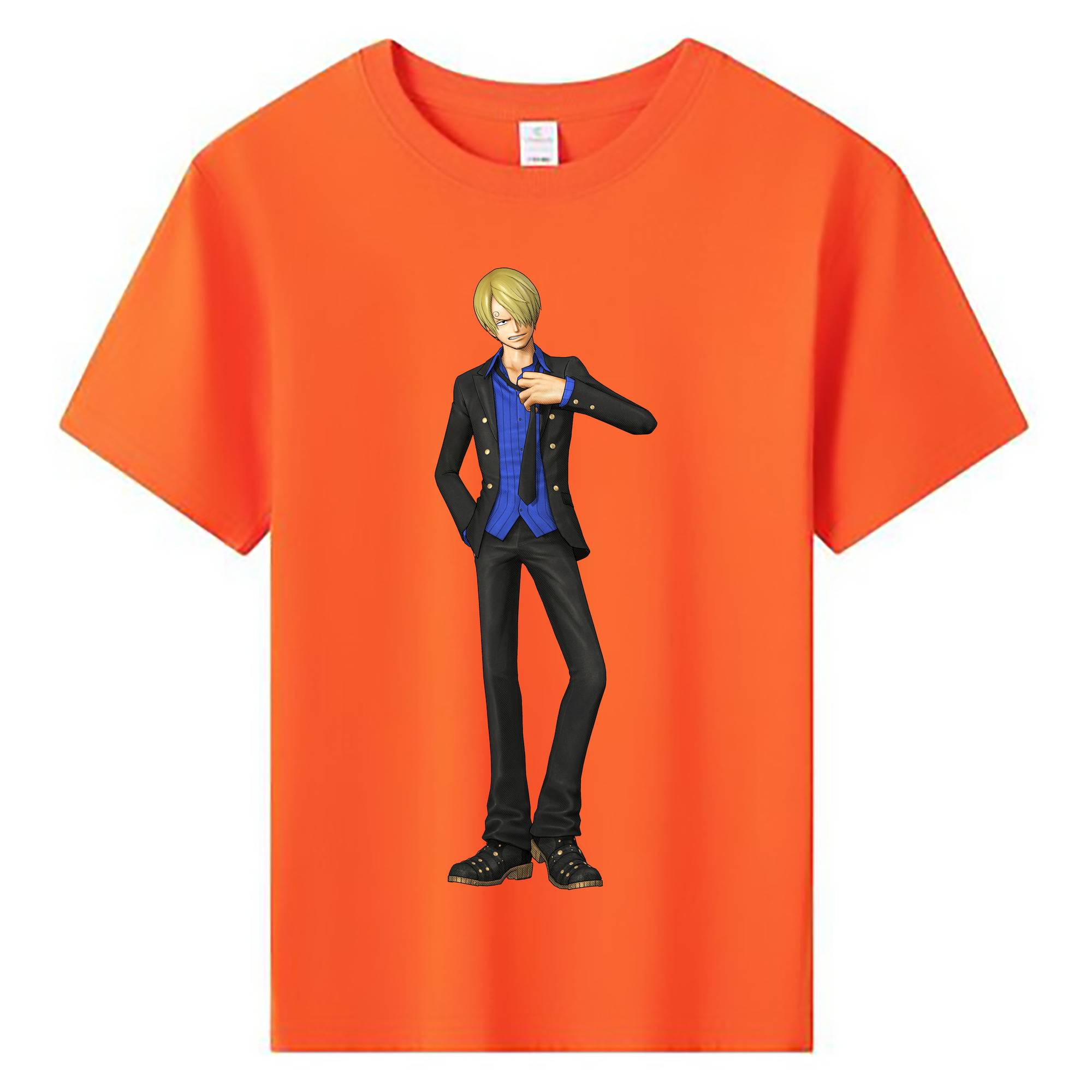 （画像用） ワンピース サンジ ONE PIECE Sanji 綿100％キッズTシャツ（フロントプリント）