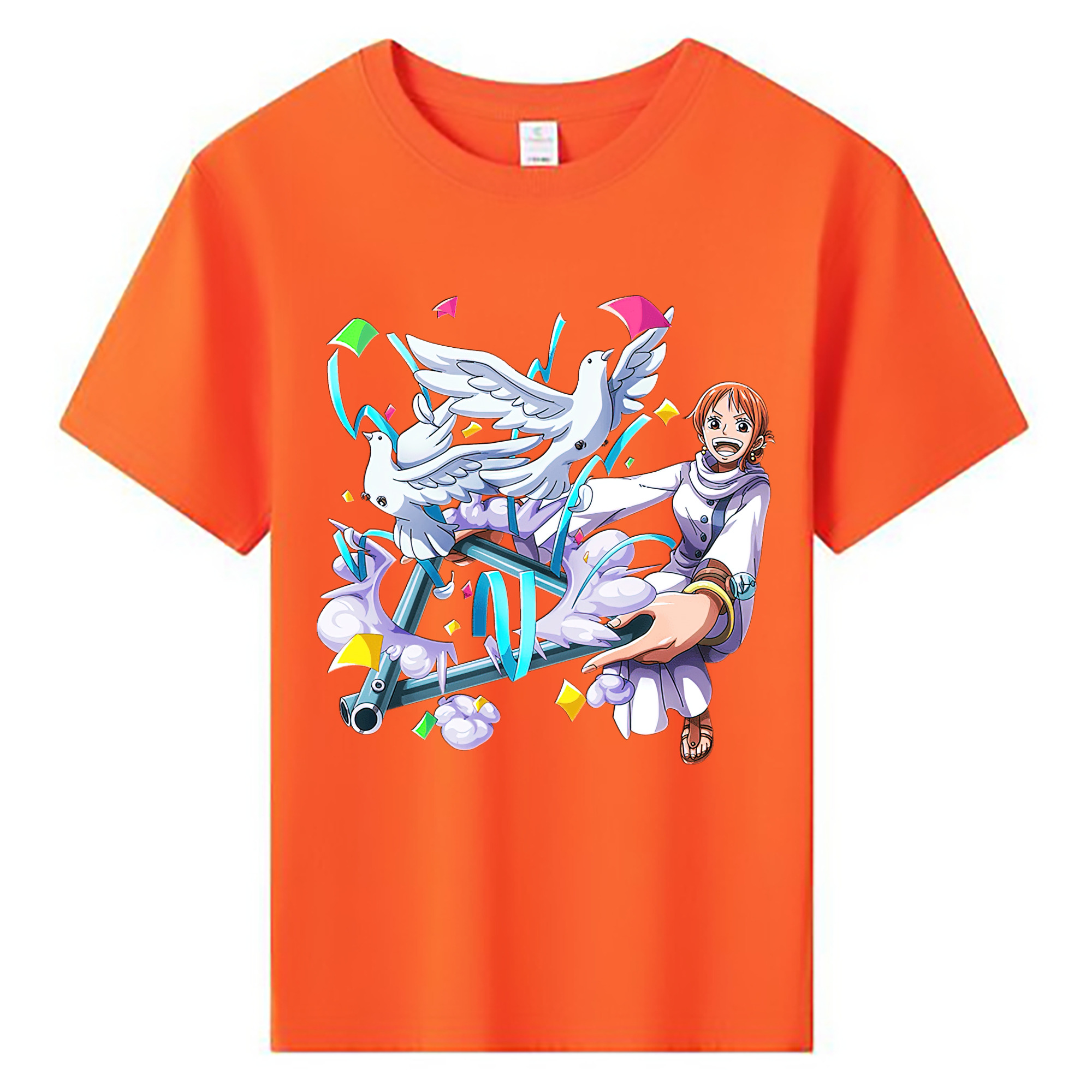 （画像用） ワンピース ナミ ONE PIECE Nami 綿100％キッズTシャツ（フロントプリント）