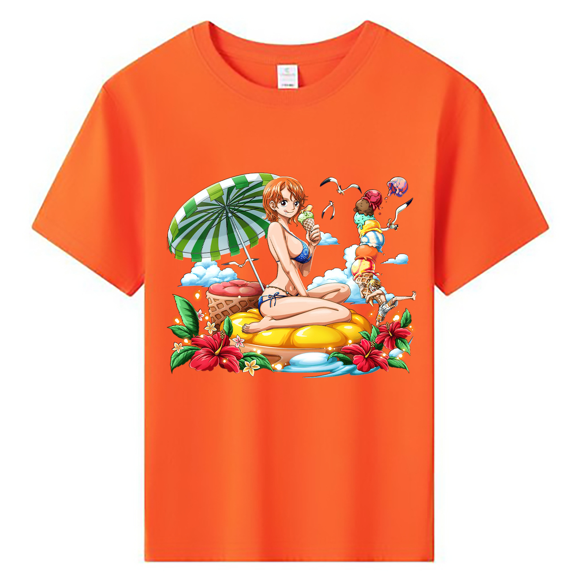 （画像用） ワンピース ナミ ONE PIECE Nami 綿100％キッズTシャツ（フロントプリント）