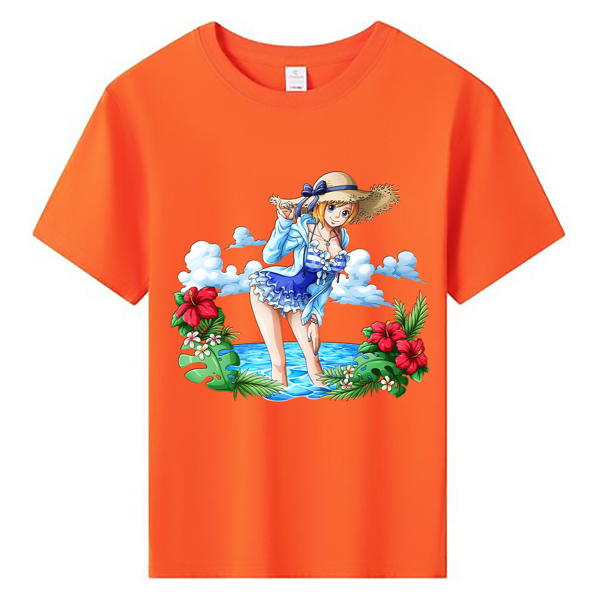 （画像用） ワンピース ナミ ONE PIECE Nami 綿100％キッズTシャツ（フロントプリント）