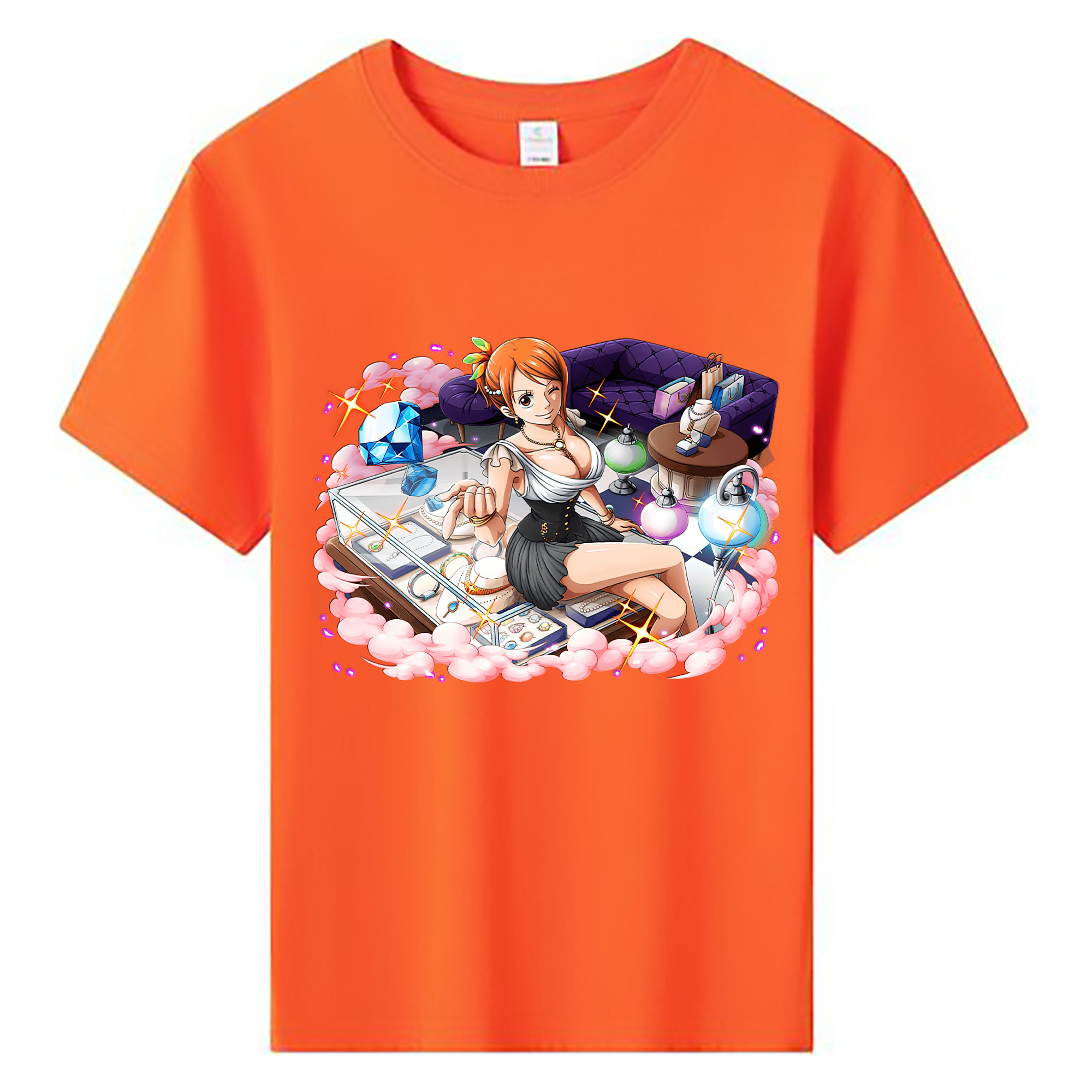 （画像用） ワンピース ナミ ONE PIECE Nami 綿100％キッズTシャツ（フロントプリント）