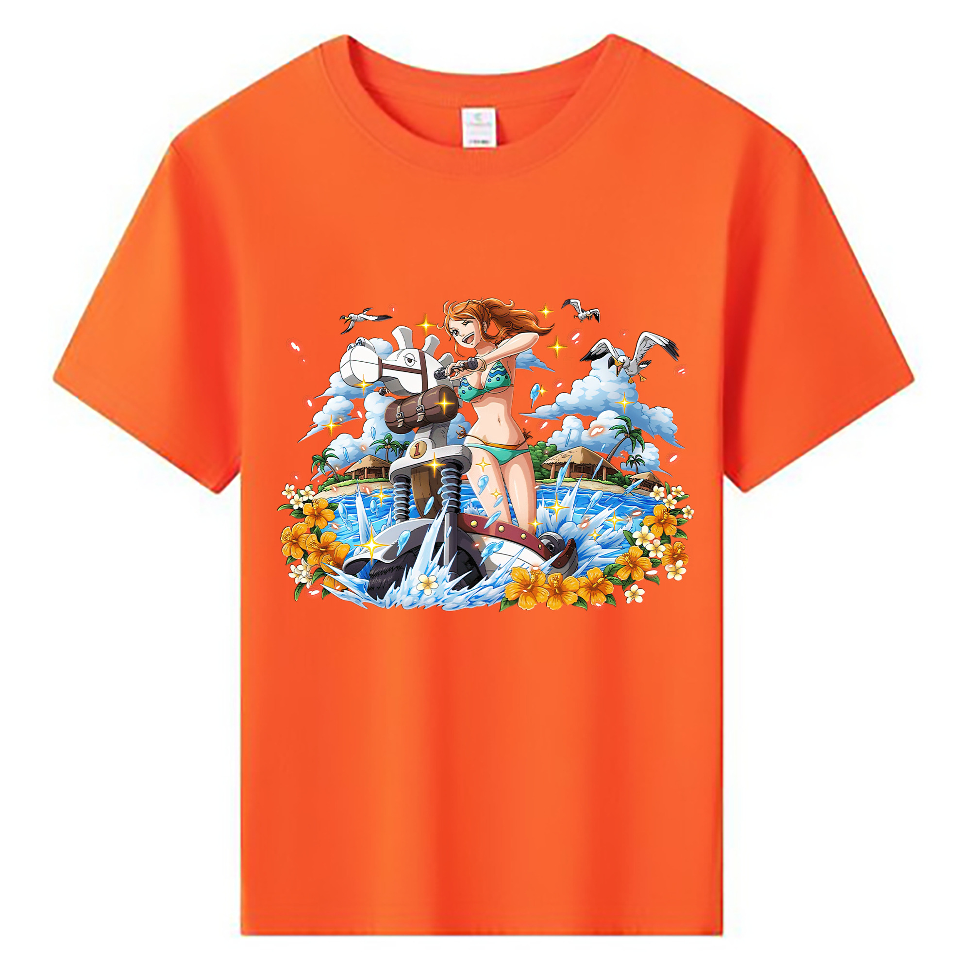 （画像用） ワンピース ナミ ONE PIECE Nami 綿100％キッズTシャツ（フロントプリント）