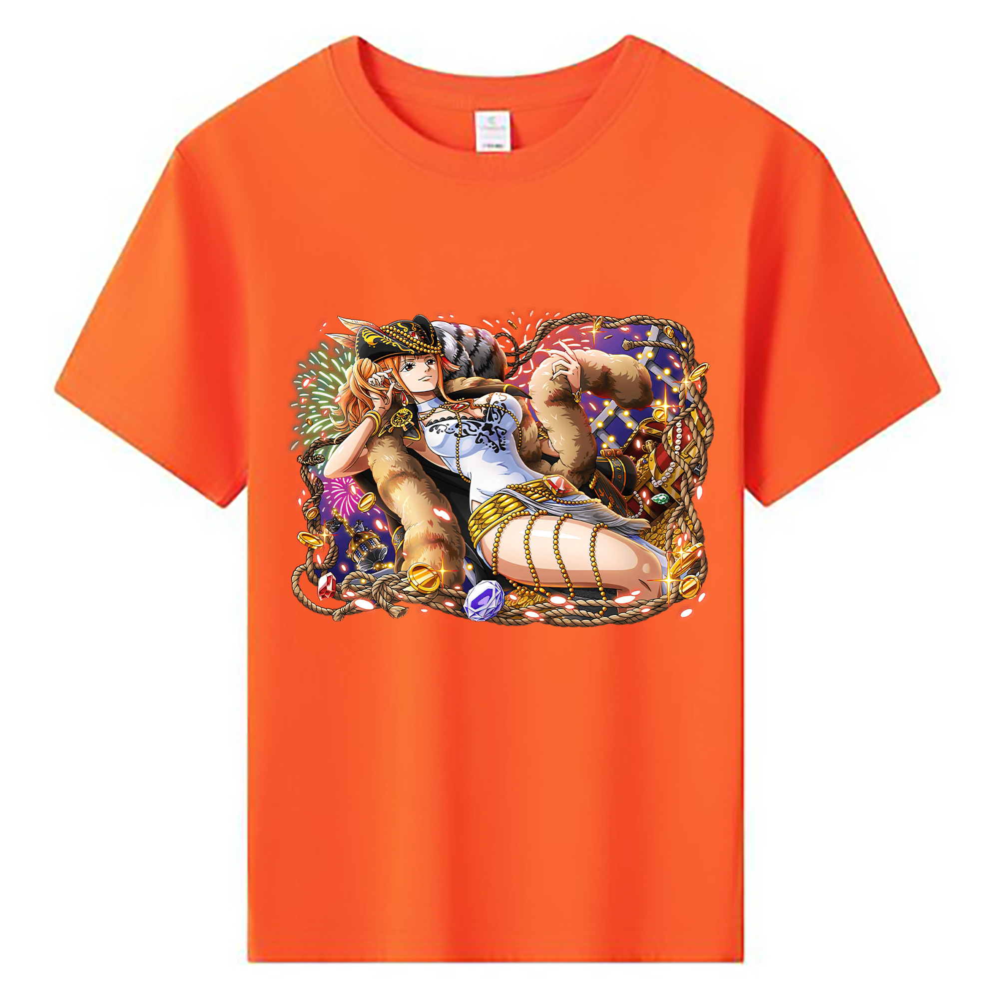（画像用） ワンピース ナミ ONE PIECE Nami 綿100％キッズTシャツ（フロントプリント）
